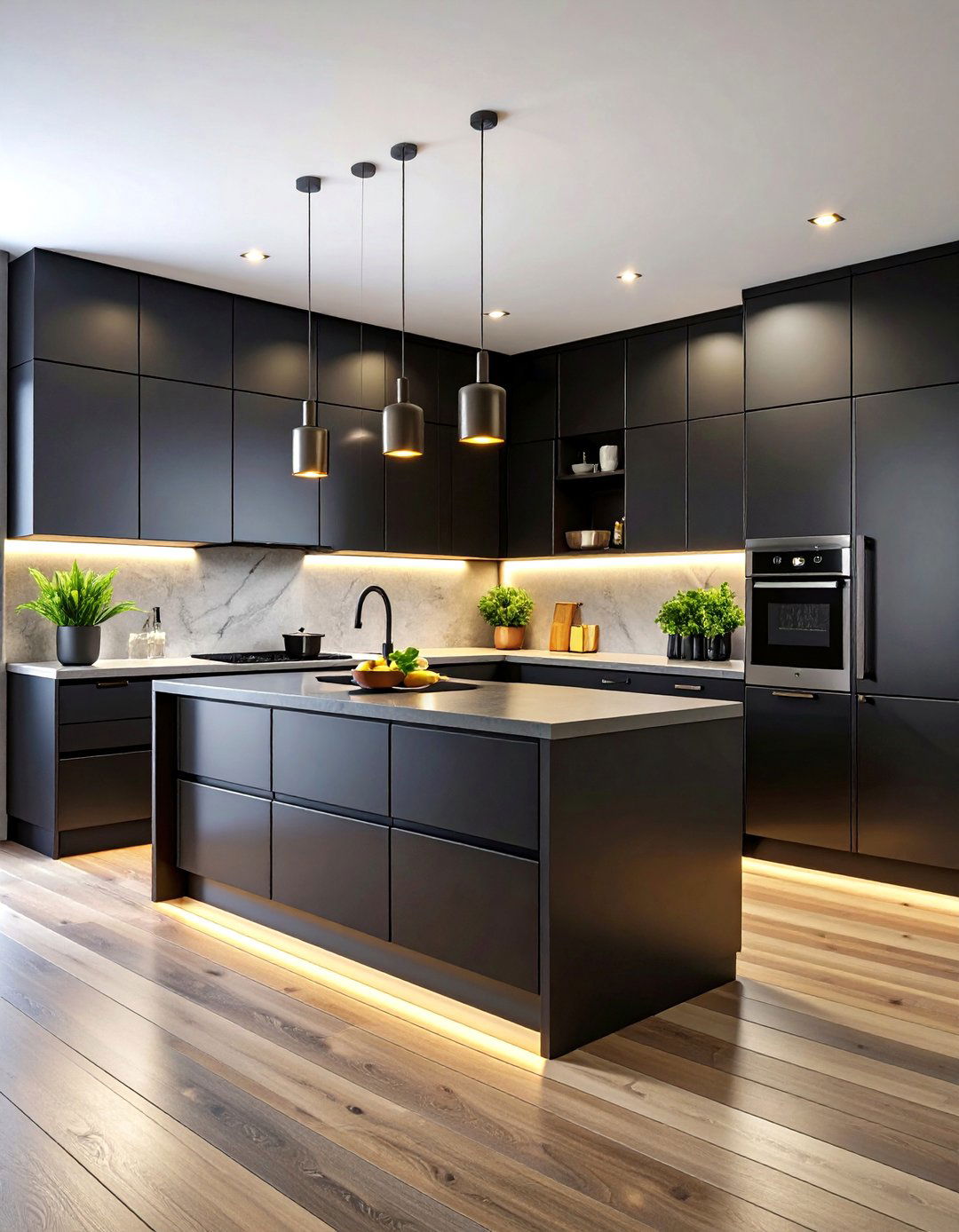 Glossy Black Contemporary Kitchen Cabinets - 24 Black Kitchen Cabinet Ideas