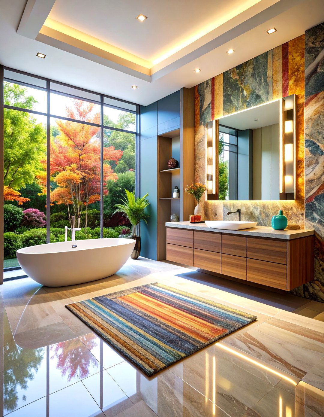 Gneiss Stone Feature Panels - 24 Stone Bathroom Ideas