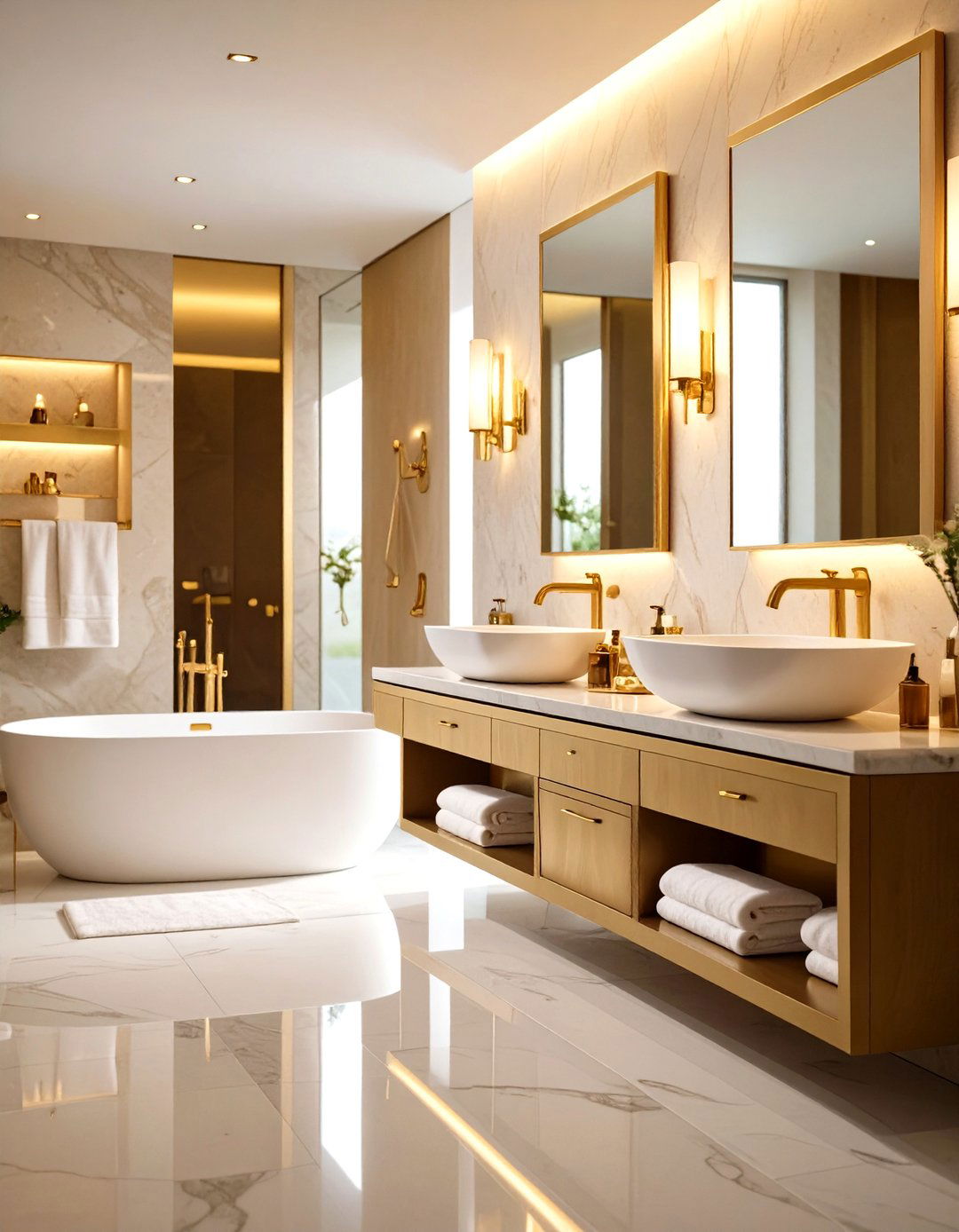Gold Faucet and Fixture Focus Bathroom - 24 Gold Bathroom Ideas