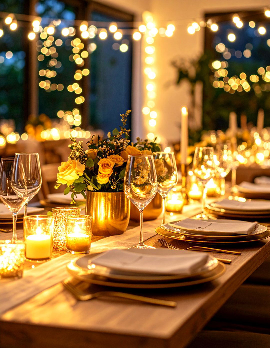 Golden Hour Dining Setting - 24 Thanksgiving Decoration Ideas