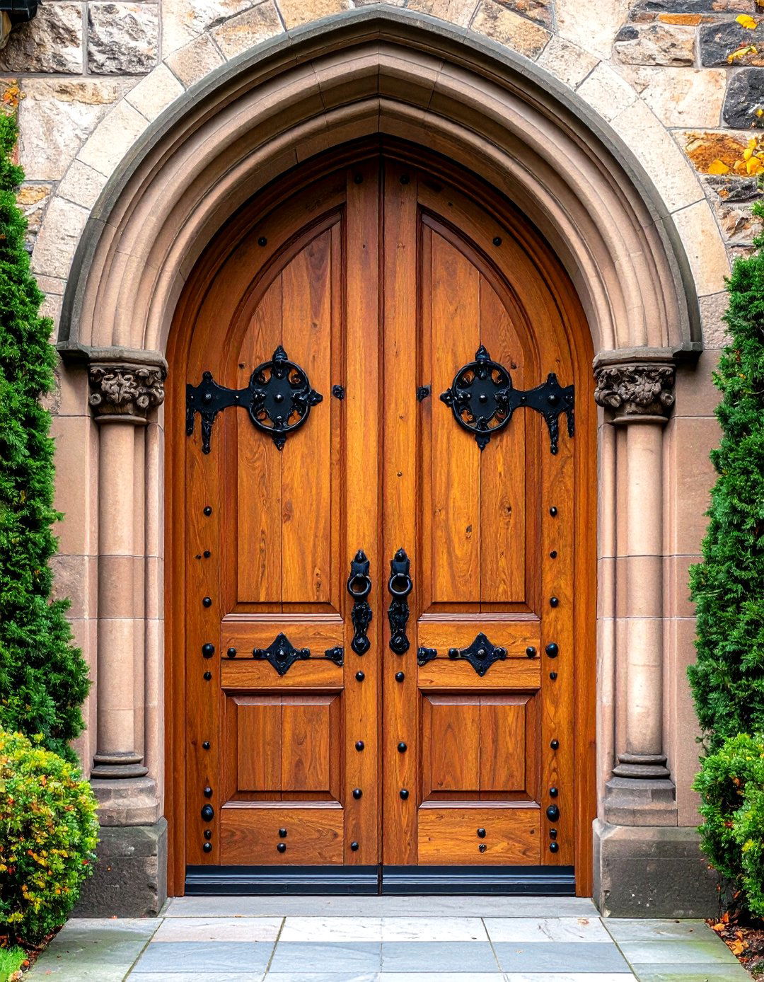 Gothic Castle Door with Fortress Hardware - 24 Gothic Front Door Ideas