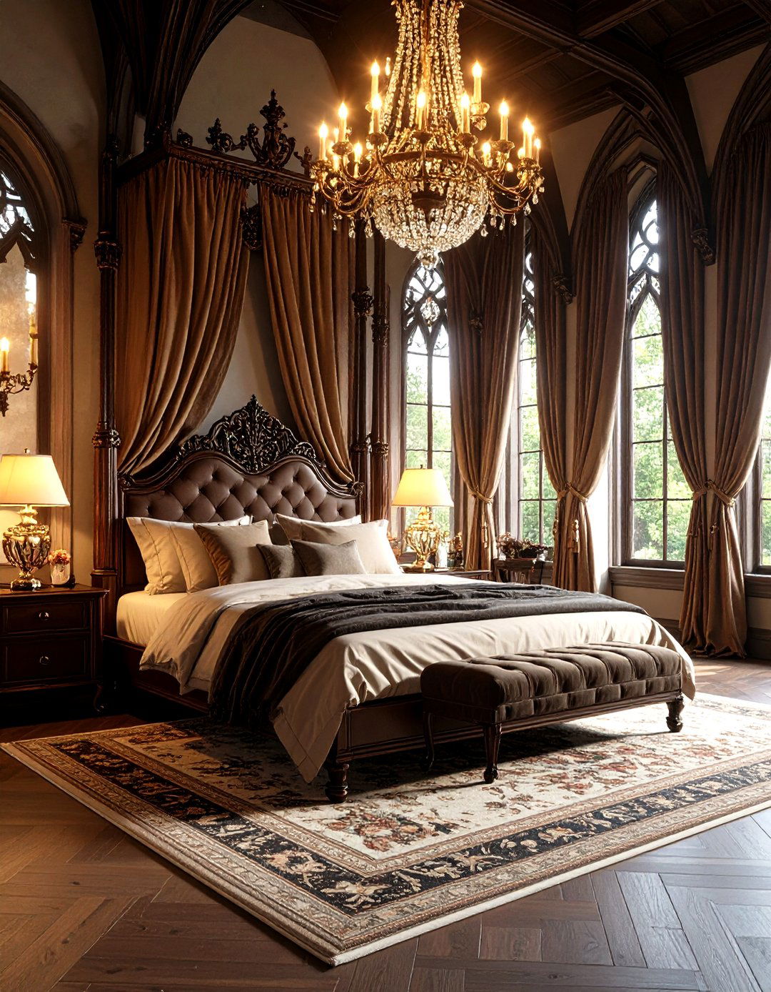 Gothic Cathedral Bedroom Design - 24 Dark Academia Interior Design Ideas