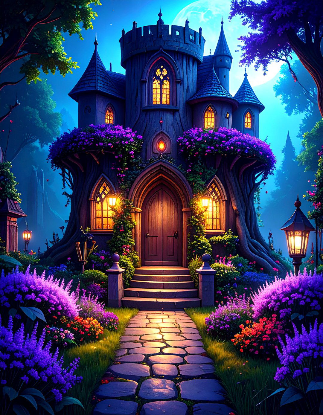 Gothic Mystery Stump Mansion - 24 Tree Stump Fairy Garden Ideas