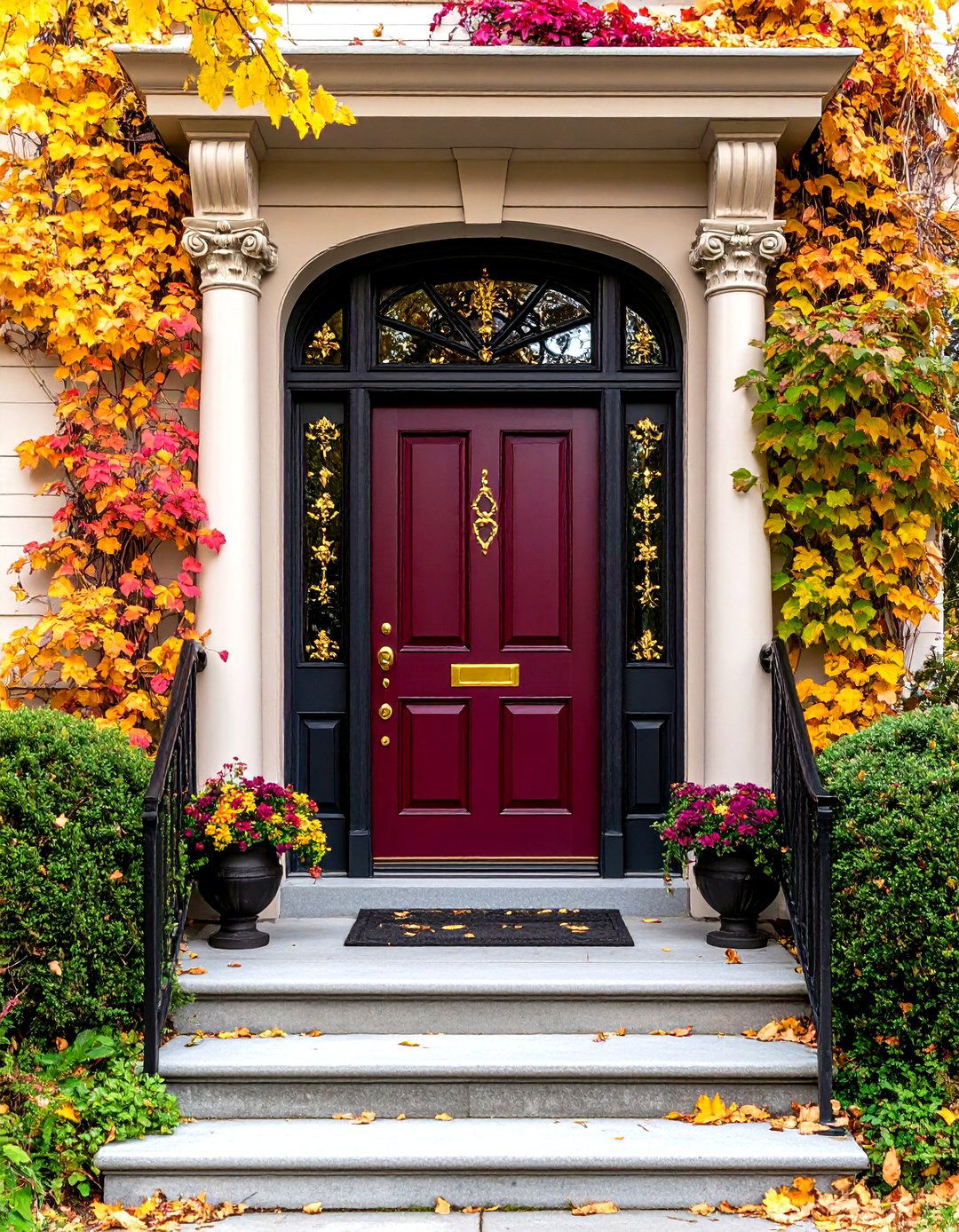 Gothic Revival Door with Painted Finish - 24 Gothic Front Door Ideas
