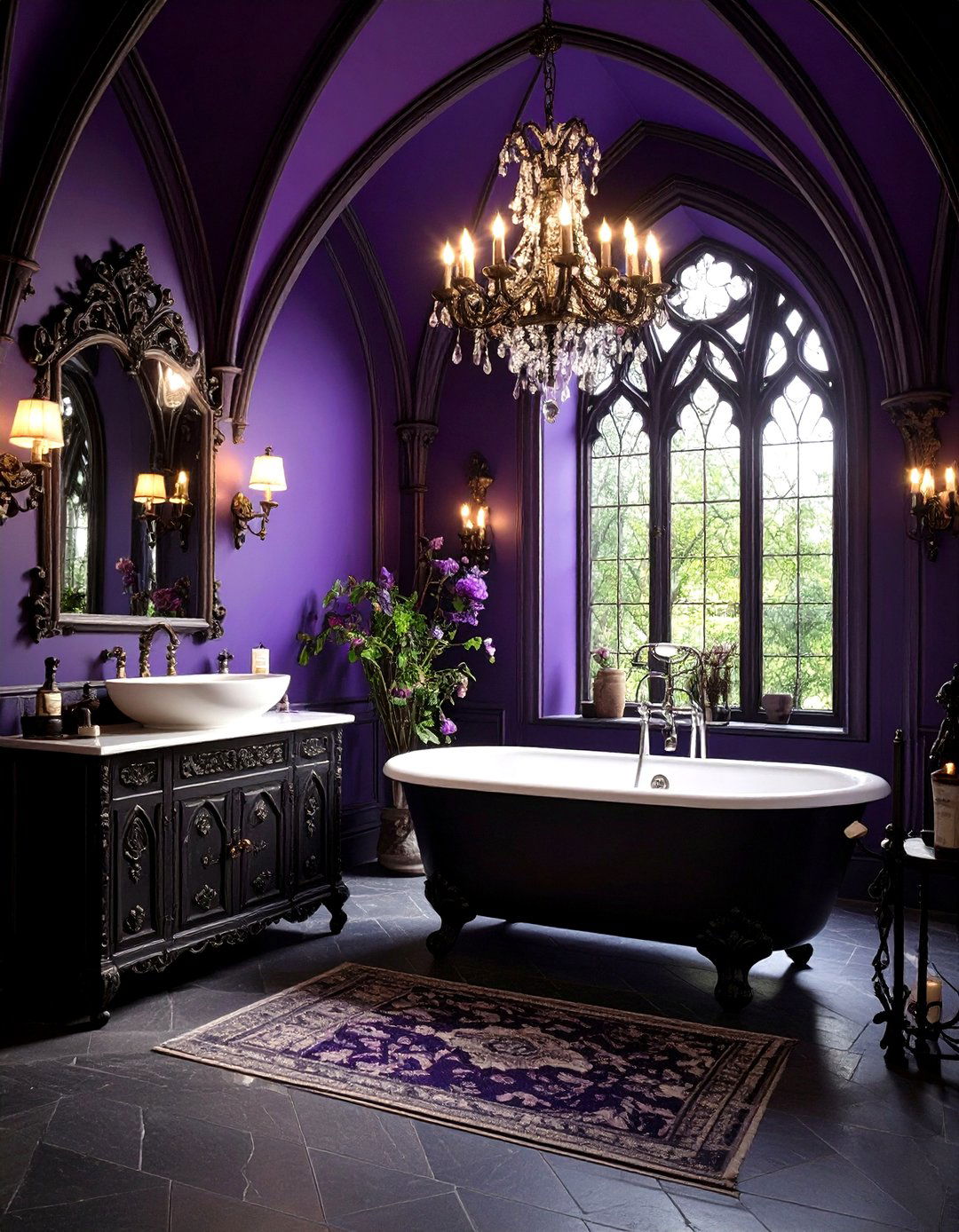 Gothic Revival Drama - 24 Vintage Bathroom Ideas