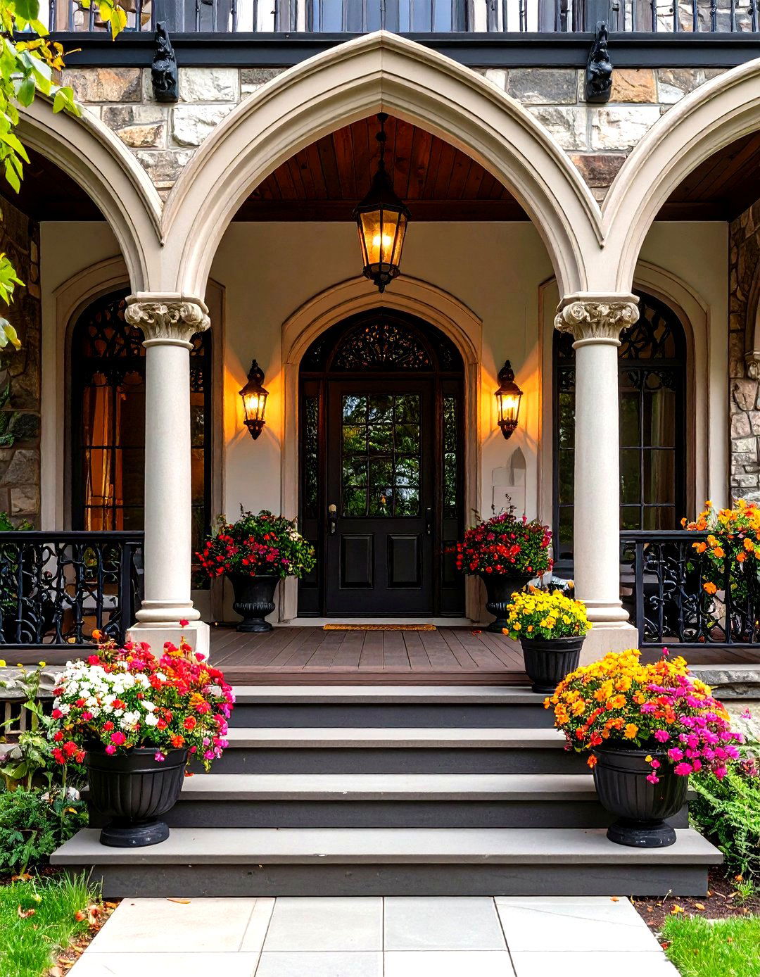 Gothic Revival Front Porch Deck - 24 Front Porch Deck Ideas
