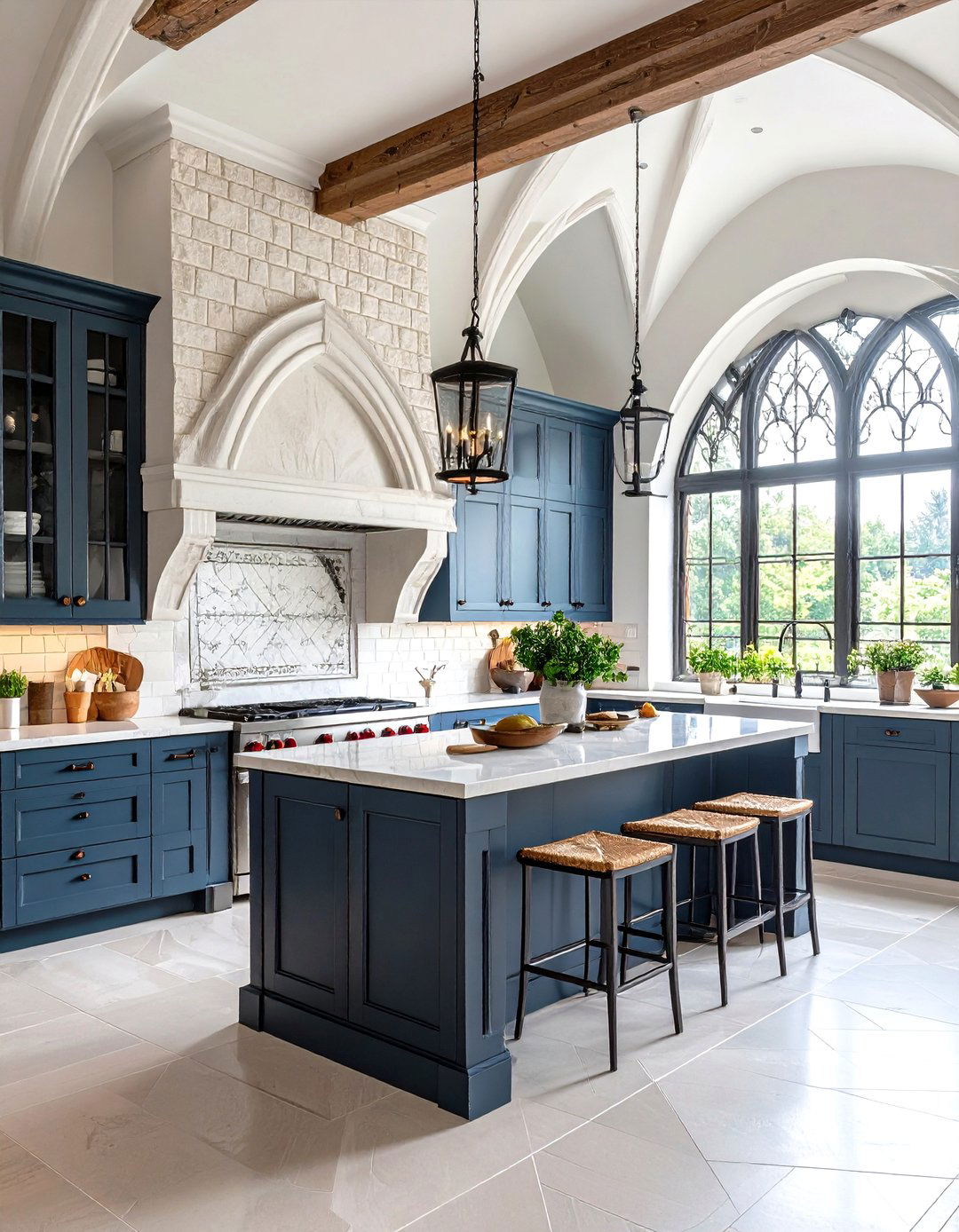 Gothic Revival Kitchen Fireplace - 24 Kitchens With Fireplaces