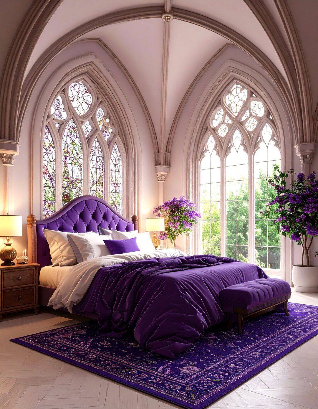 Gothic Window Cathedral Design - 24 dark academia bedroom ideas