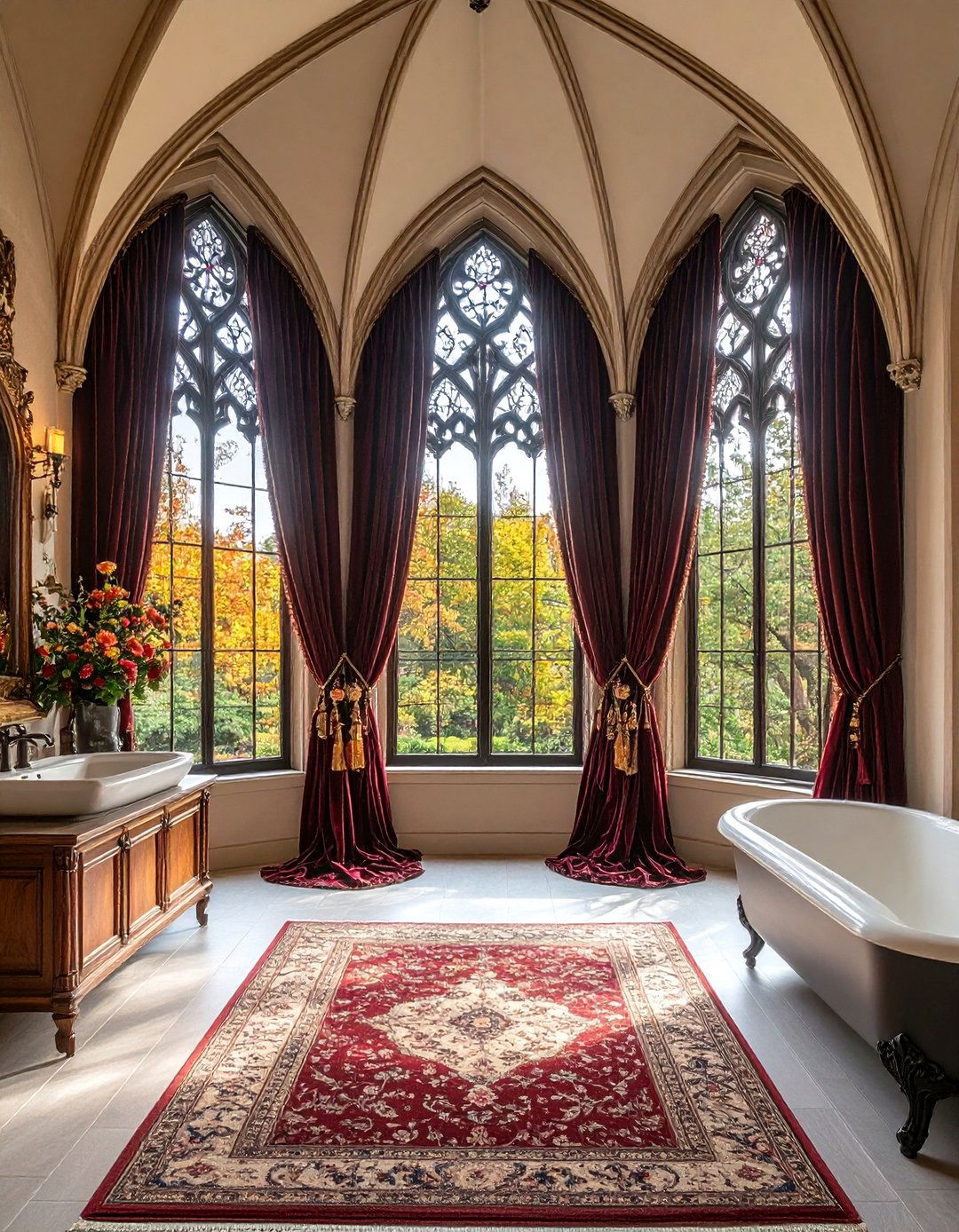 Gothic Window Treatment Ideas - 24 Gothic Bathroom Ideas