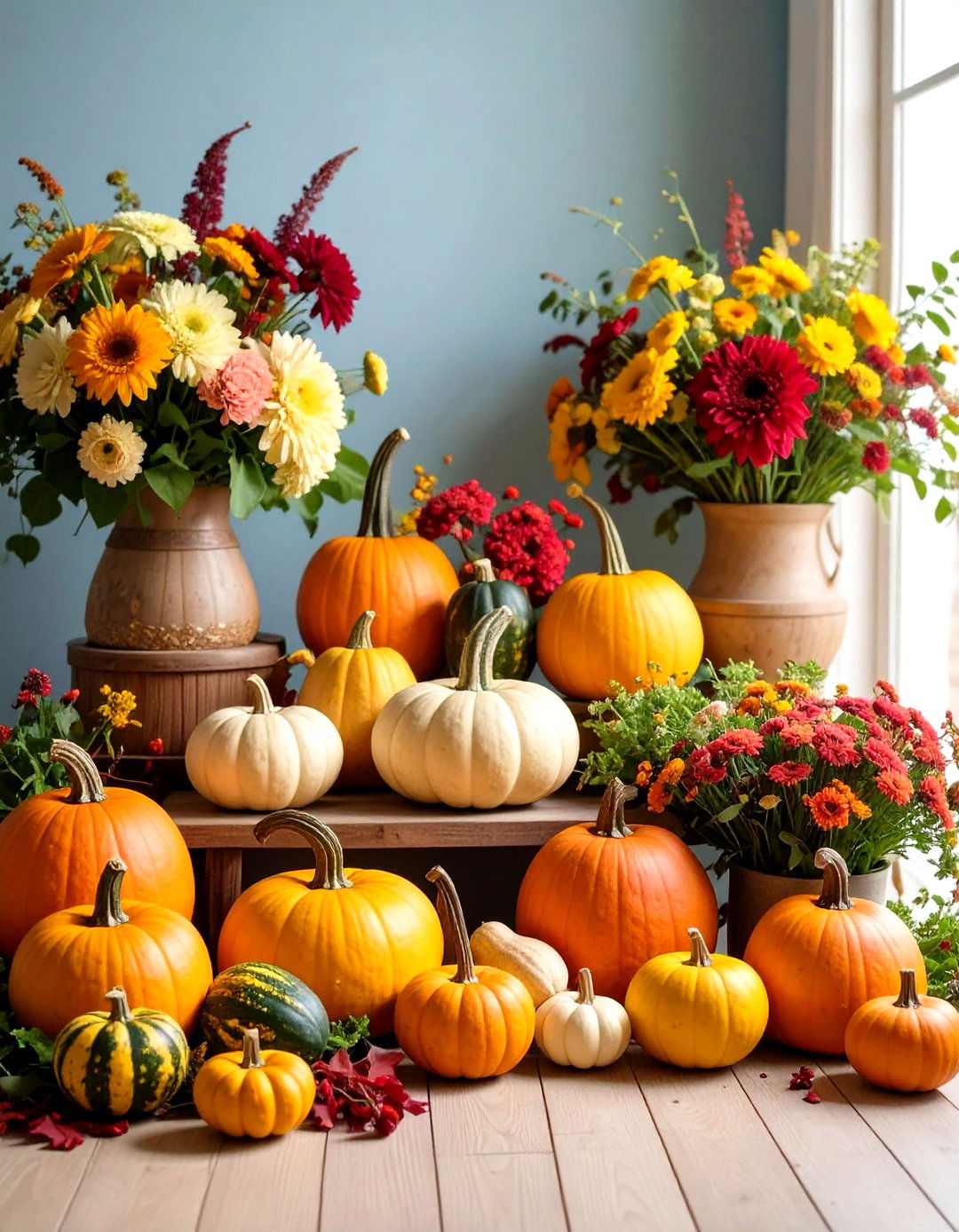 Gourd and Squash Display Arrangements - 24 Fall Wedding Décor Ideas