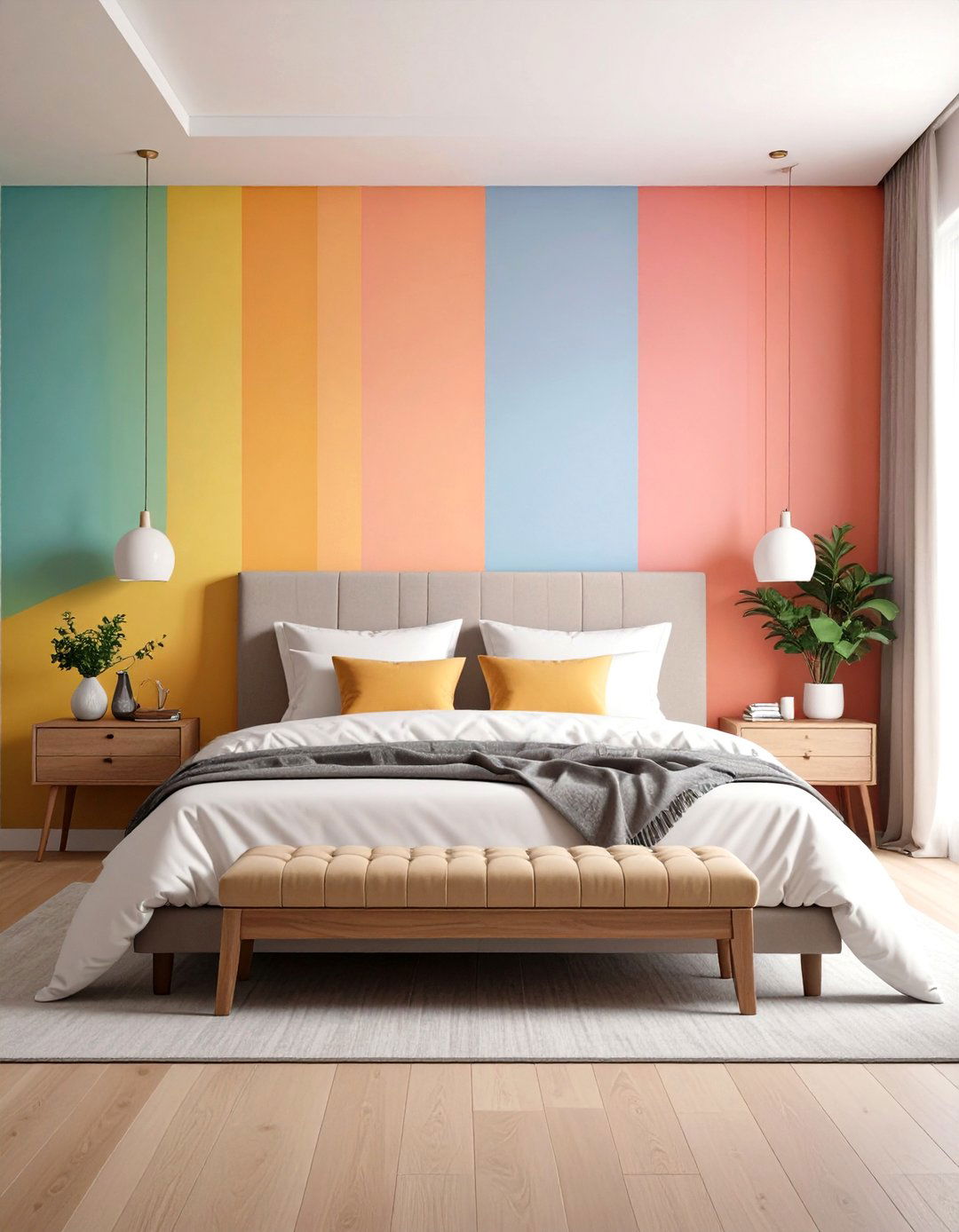 Gradient Rainbow Walls - 24 Rainbow Bedroom Ideas
