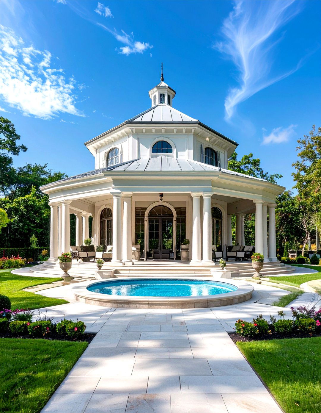 Grand Estate Pavilion with Luxury Features - 24 Outdoor Pavilion Ideas