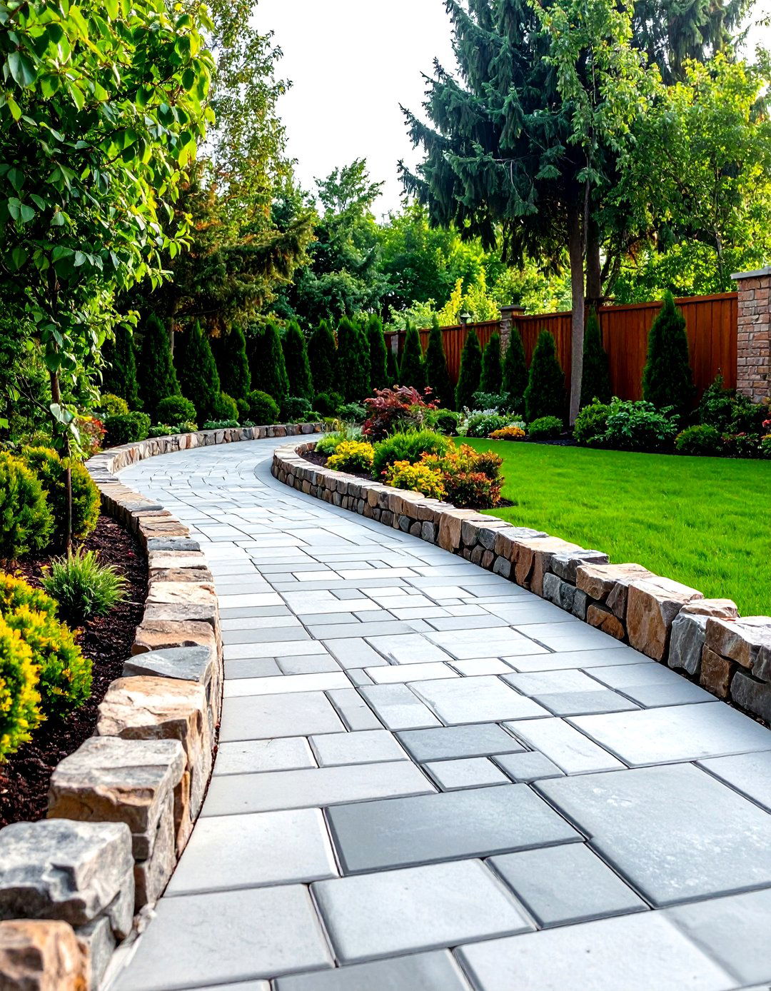 Granite Block Border Walkway - 24 Granite Walkway Ideas