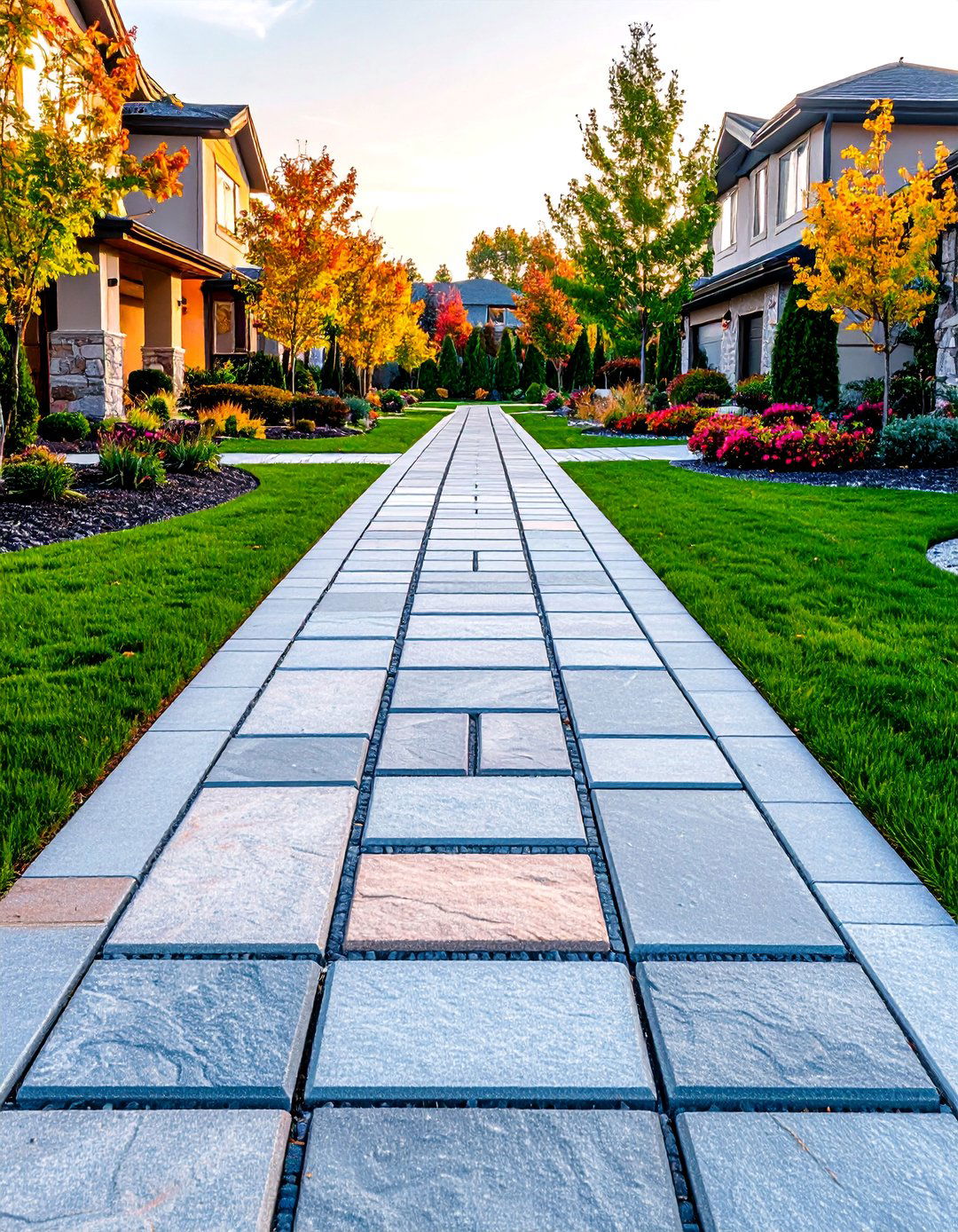 Granite Cobble Formal Grid - 24 Rock Walkway Ideas