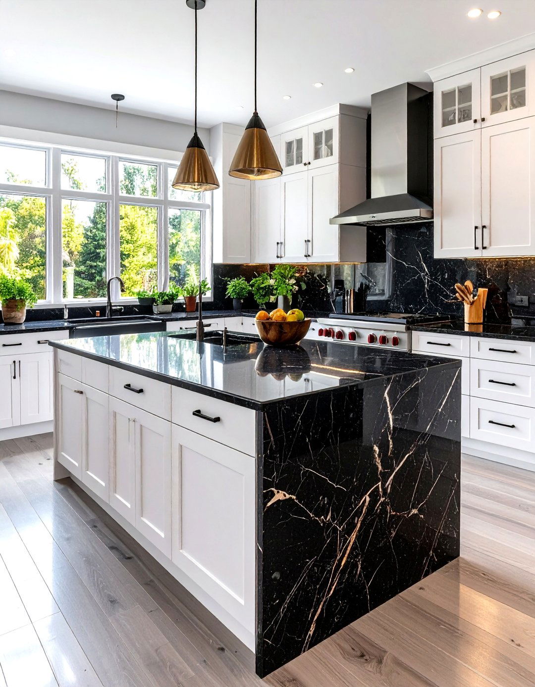 Granite Countertop Natural Beauty - 24 Kitchen With White Cabinets and Black Countertops Ideas