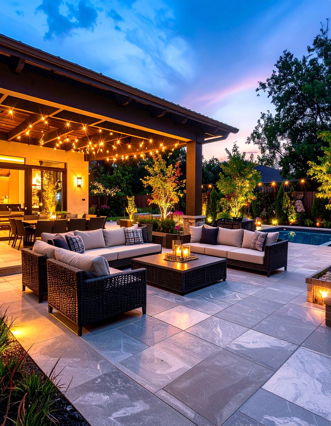 Granite Entertainment Patio - 24 Stone Patio Ideas
