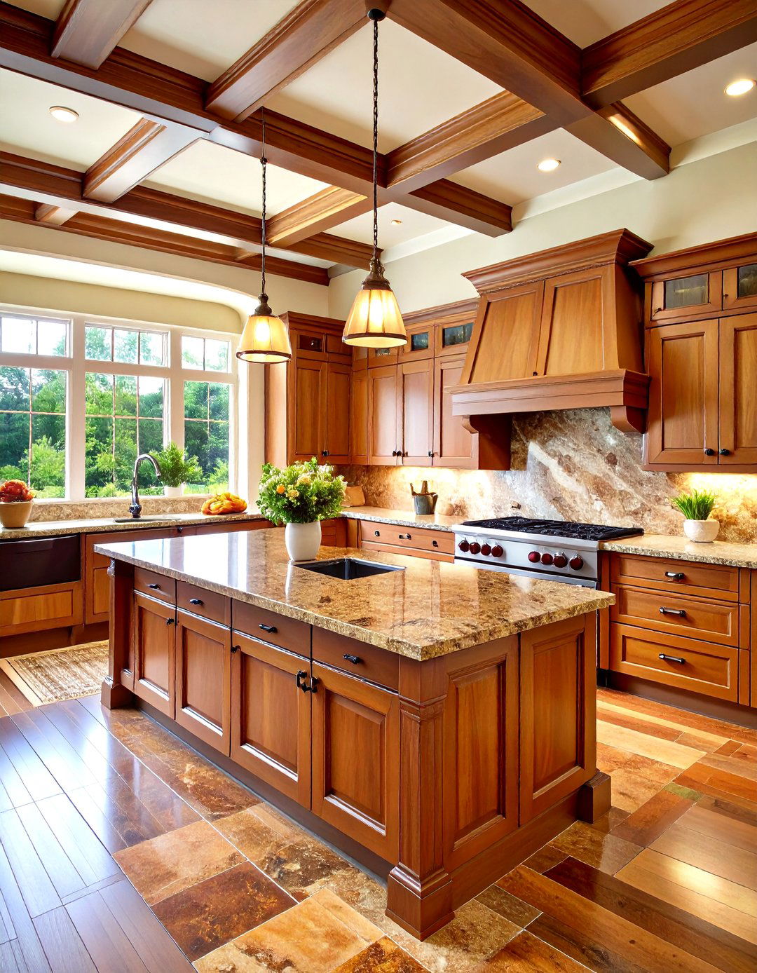 Granite Kitchen Countertops with Traditional Cabinetry - 24 Kitchen Countertop Ideas