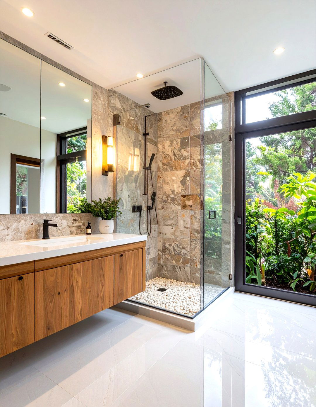 Granite Speckled Strength - 24 Stone Shower Design Ideas
