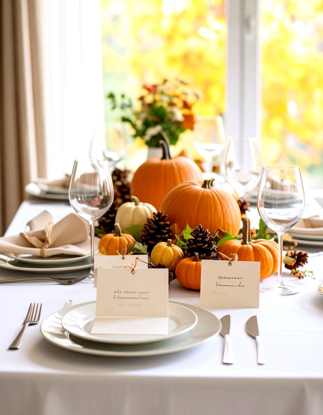 Grateful Message Place Cards - 24 thanksgiving table decor ideas