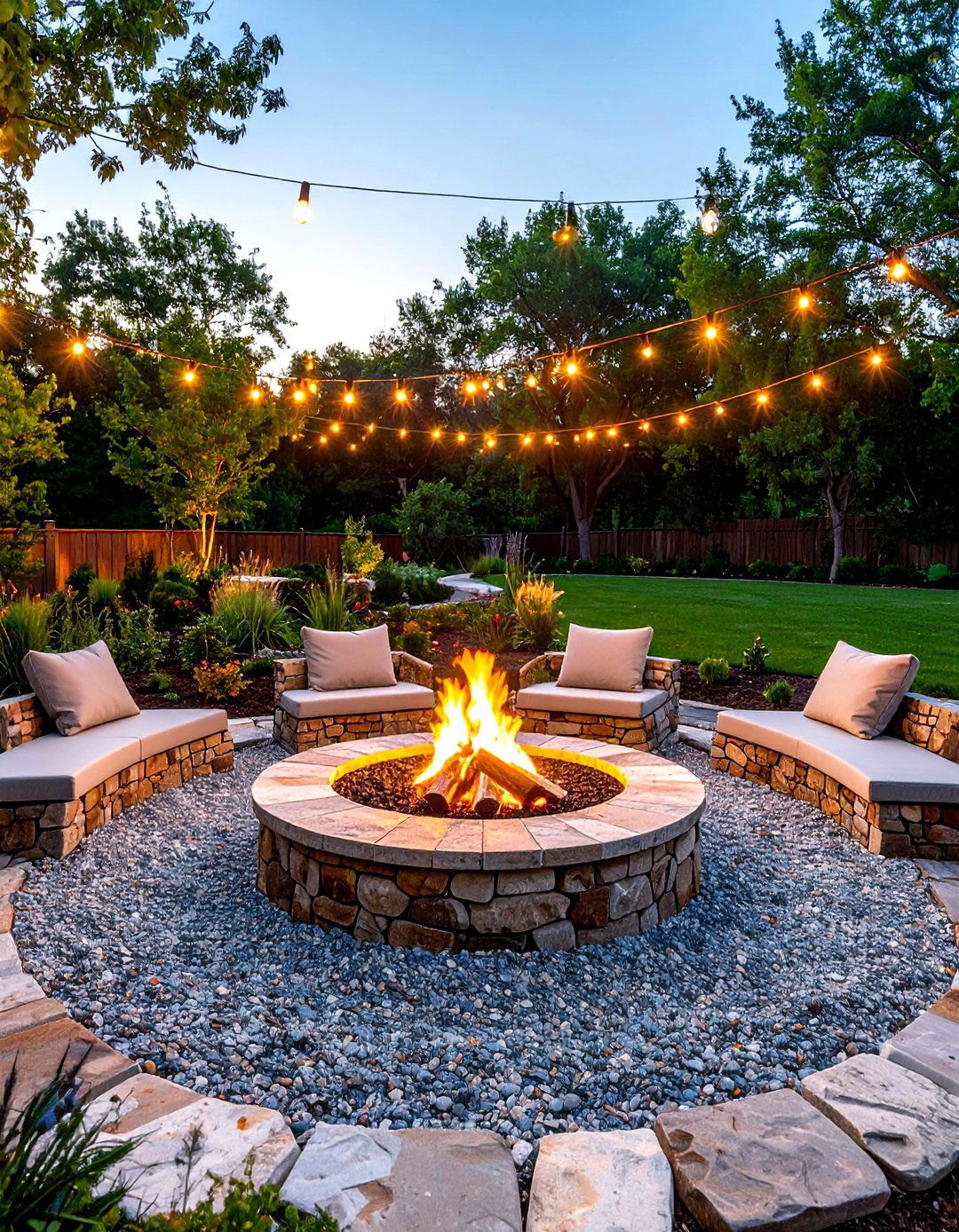 Gravel Fire Pit Areas - 24 Rustic Landscaping Ideas
