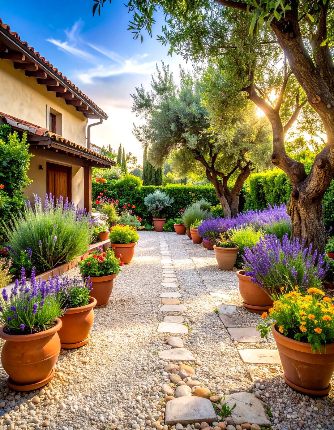 Gravel Garden Mediterranean Oasis - 24 Modern Small Garden Ideas