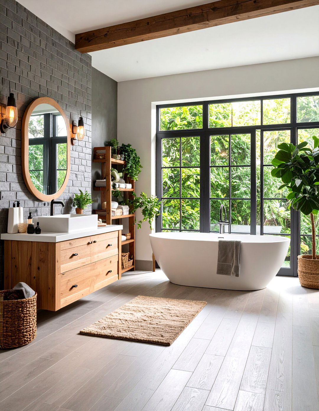 Gray Brick Pattern Bathroom Tiles - 24 Gray Floor Bathroom Ideas