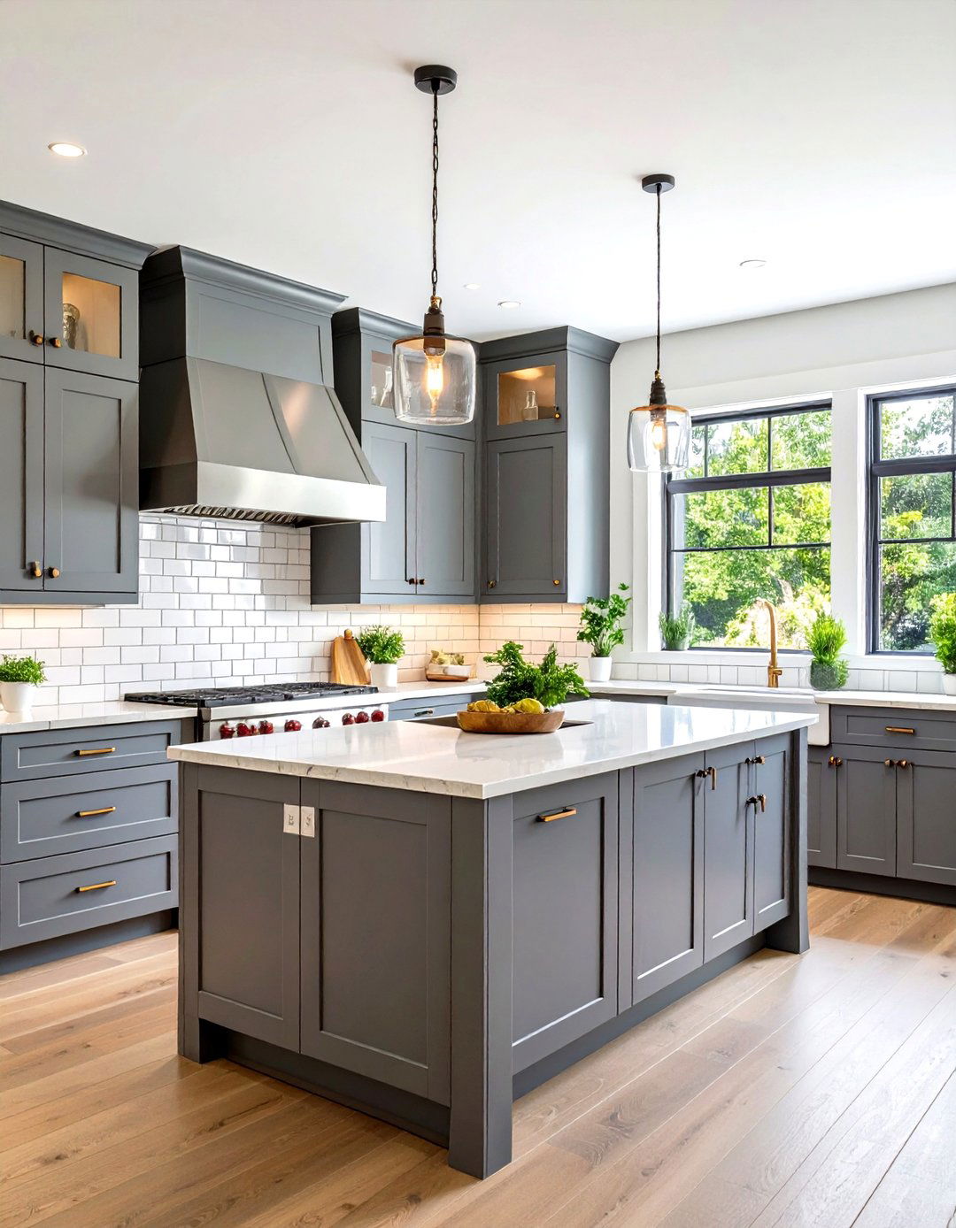 Gray Kitchen with Classic Subway Tile Backsplash - 24 Gray Kitchens
