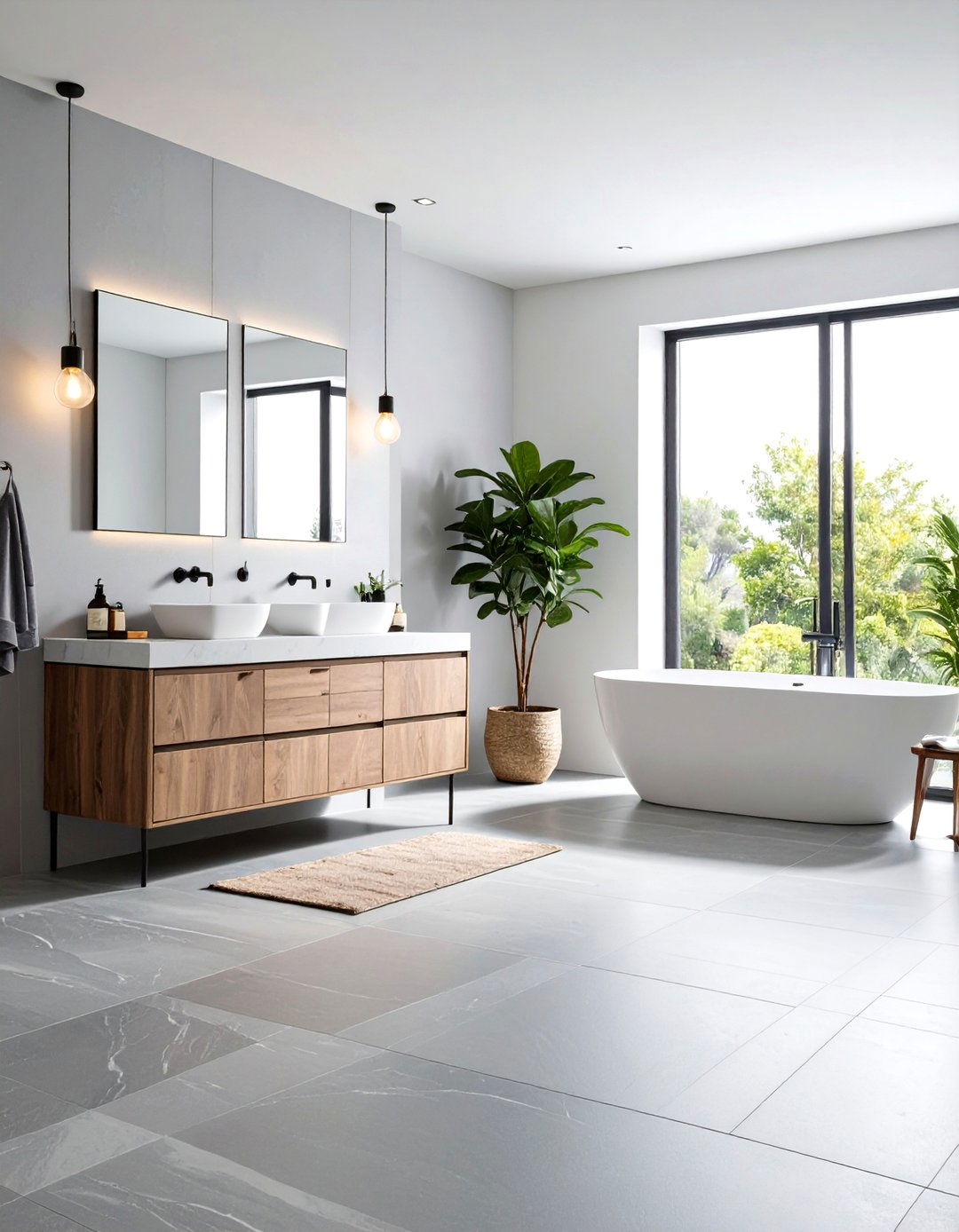 Gray Marble Porcelain Bathroom Floors - 24 Gray Floor Bathroom Ideas