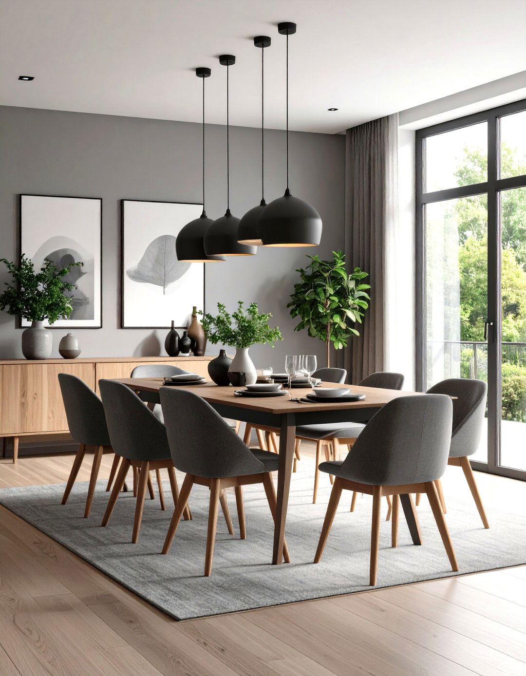 Gray Minimalist Nordic Design - 24 Gray Dining Room Ideas