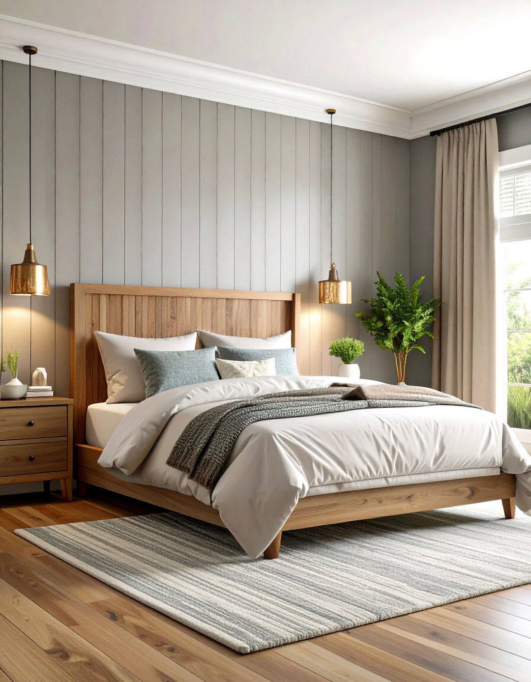 Gray Shiplap Calming Retreat - 24 Shiplap Bedroom Ideas
