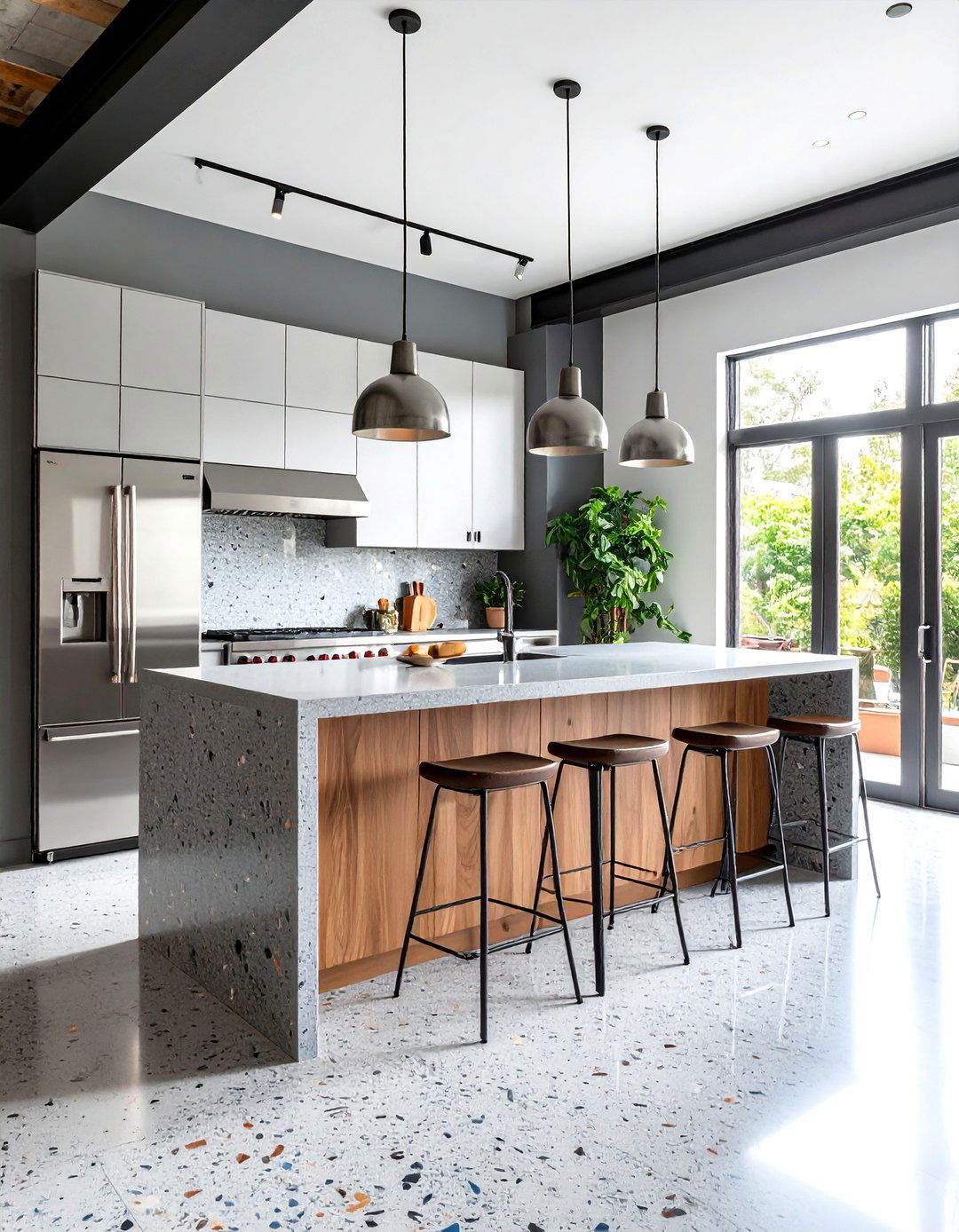 Gray Terrazzo with Industrial Elements - 24 Terrazzo Kitchen Countertops