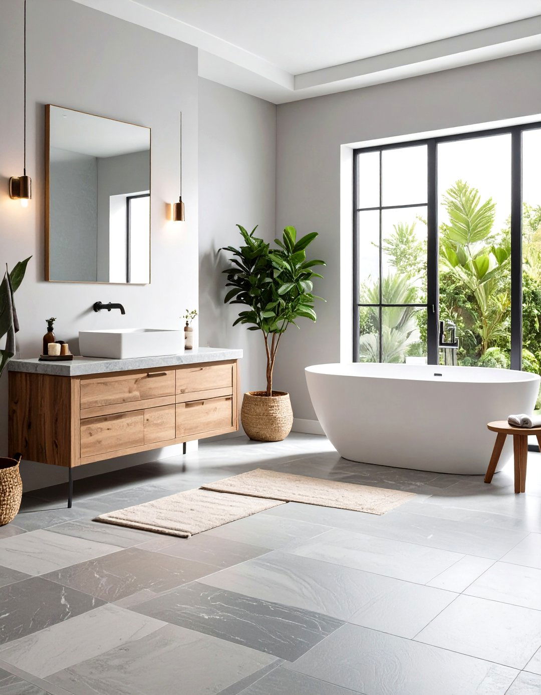 Gray Travertine Bathroom Floor Tiles - 24 Gray Floor Bathroom Ideas