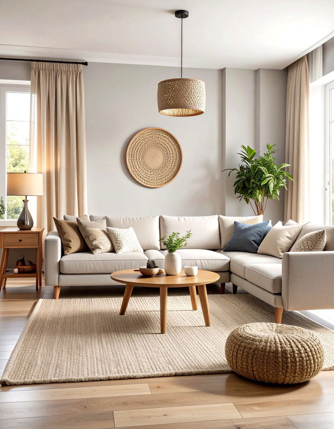 Gray and Beige Neutral Living Room - 24 Gray Living Room Ideas