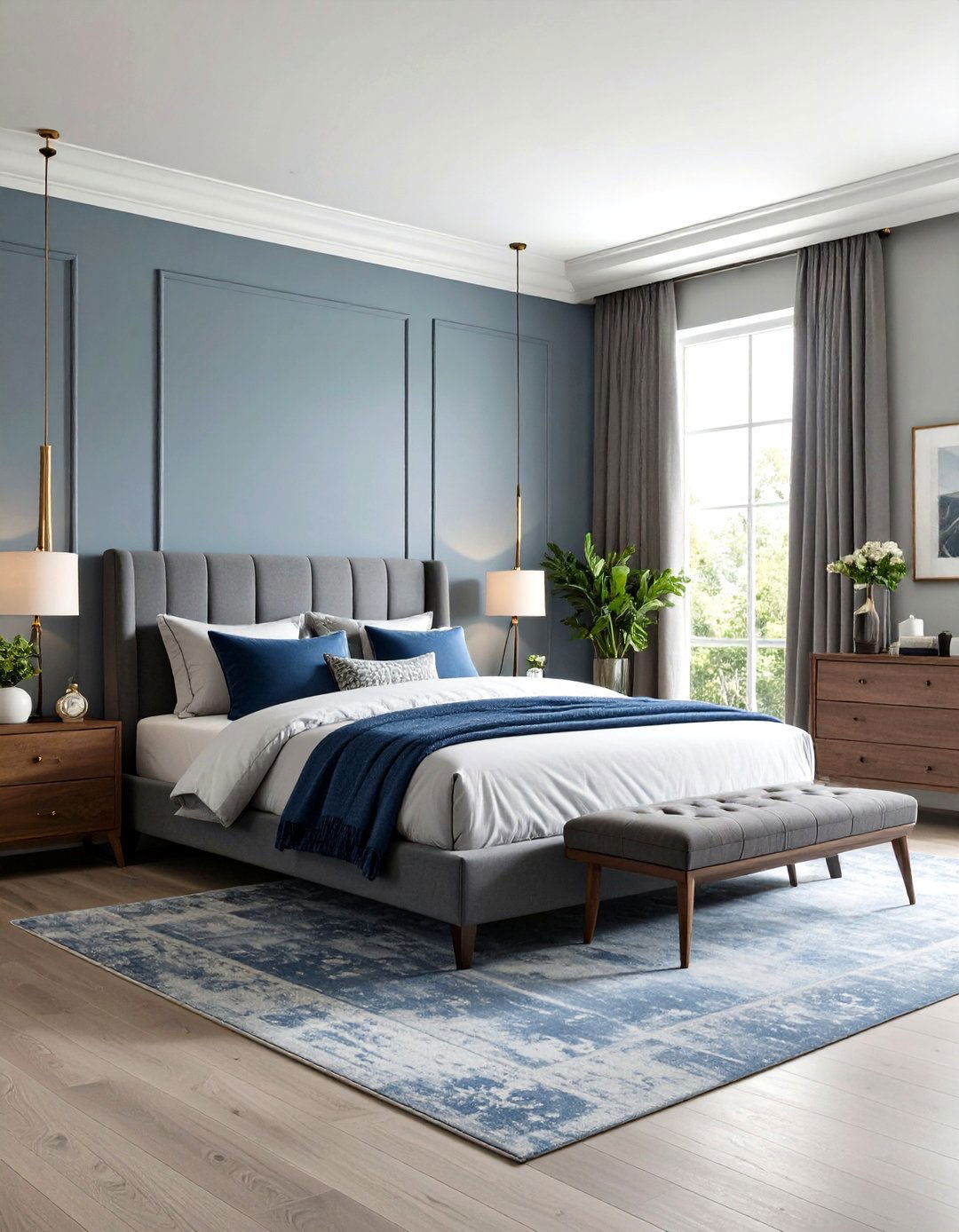 Gray and Blue Cloud Color Scheme Bedroom - 24 Cloud Themed Bedroom Ideas