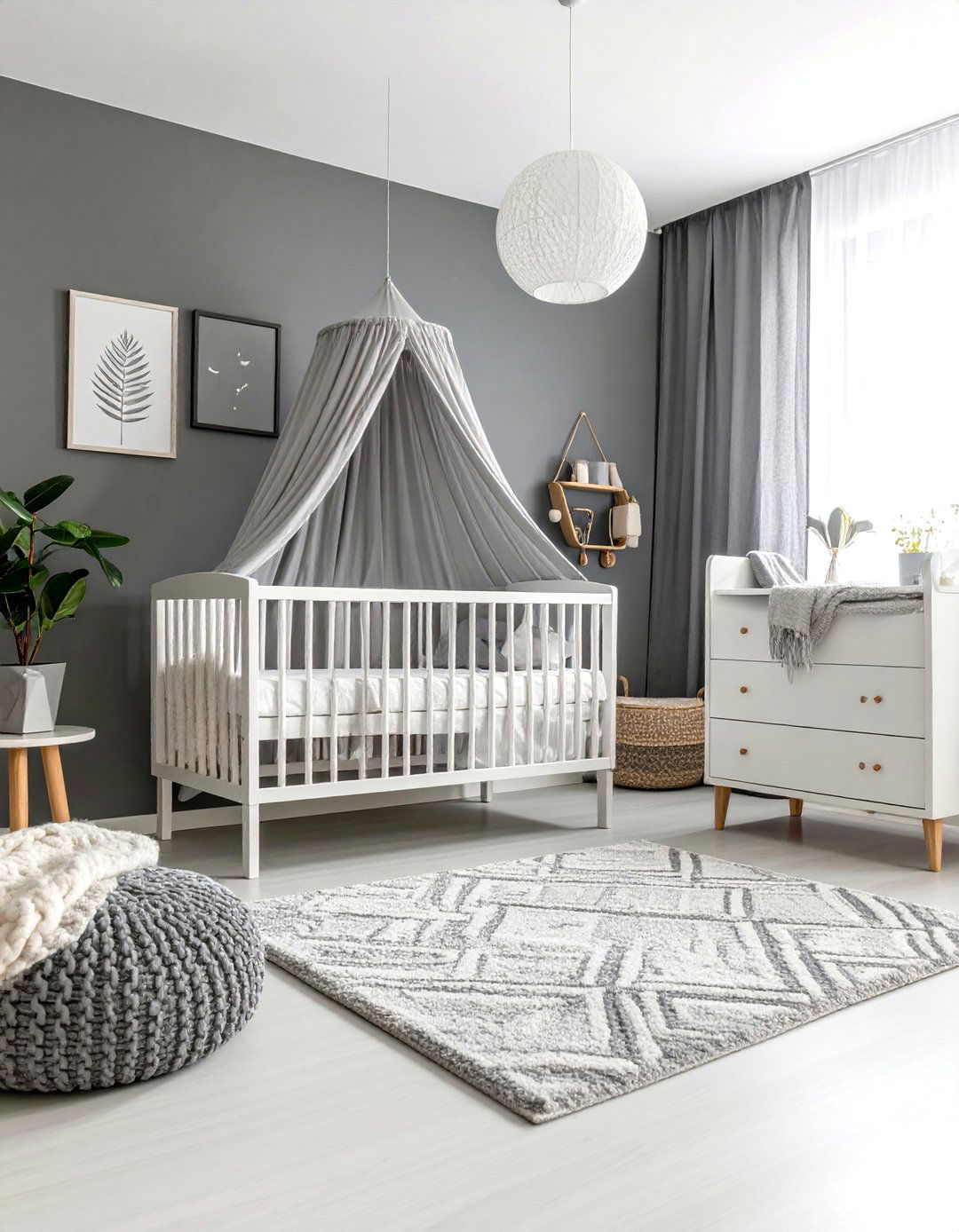 Gray and White Modern Nursery - 24 Neutral Nursery Ideas