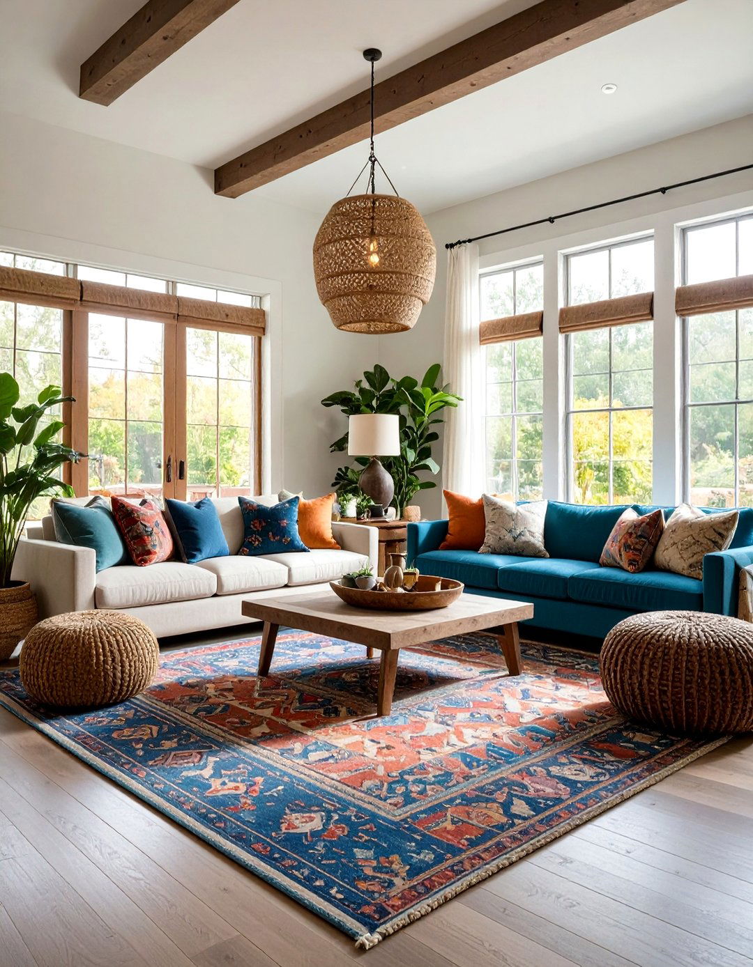 Great Room Living Area with Zone Definition - 24 Awkward Living Room Layout Ideas