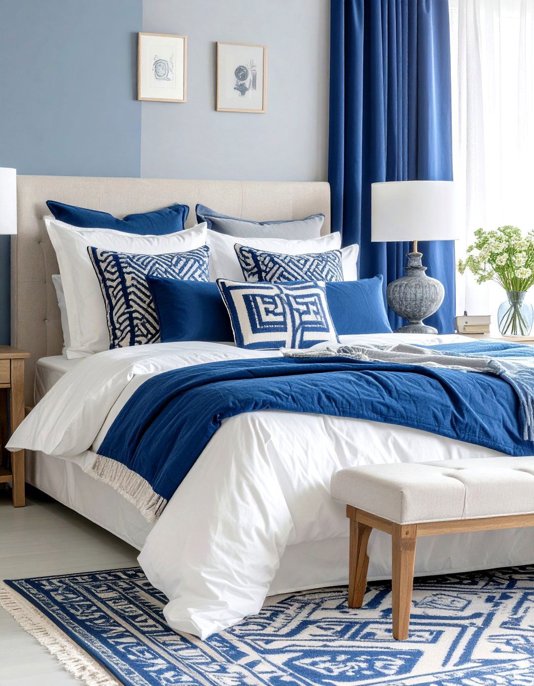 Greek Key Pattern Textile Bedroom - 24 Greek Bedroom Design Ideas