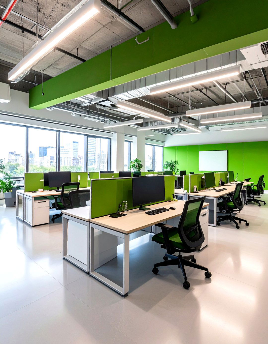 Green Collaboration Space Office - 24 Dark Green Office Ideas and Inspiration