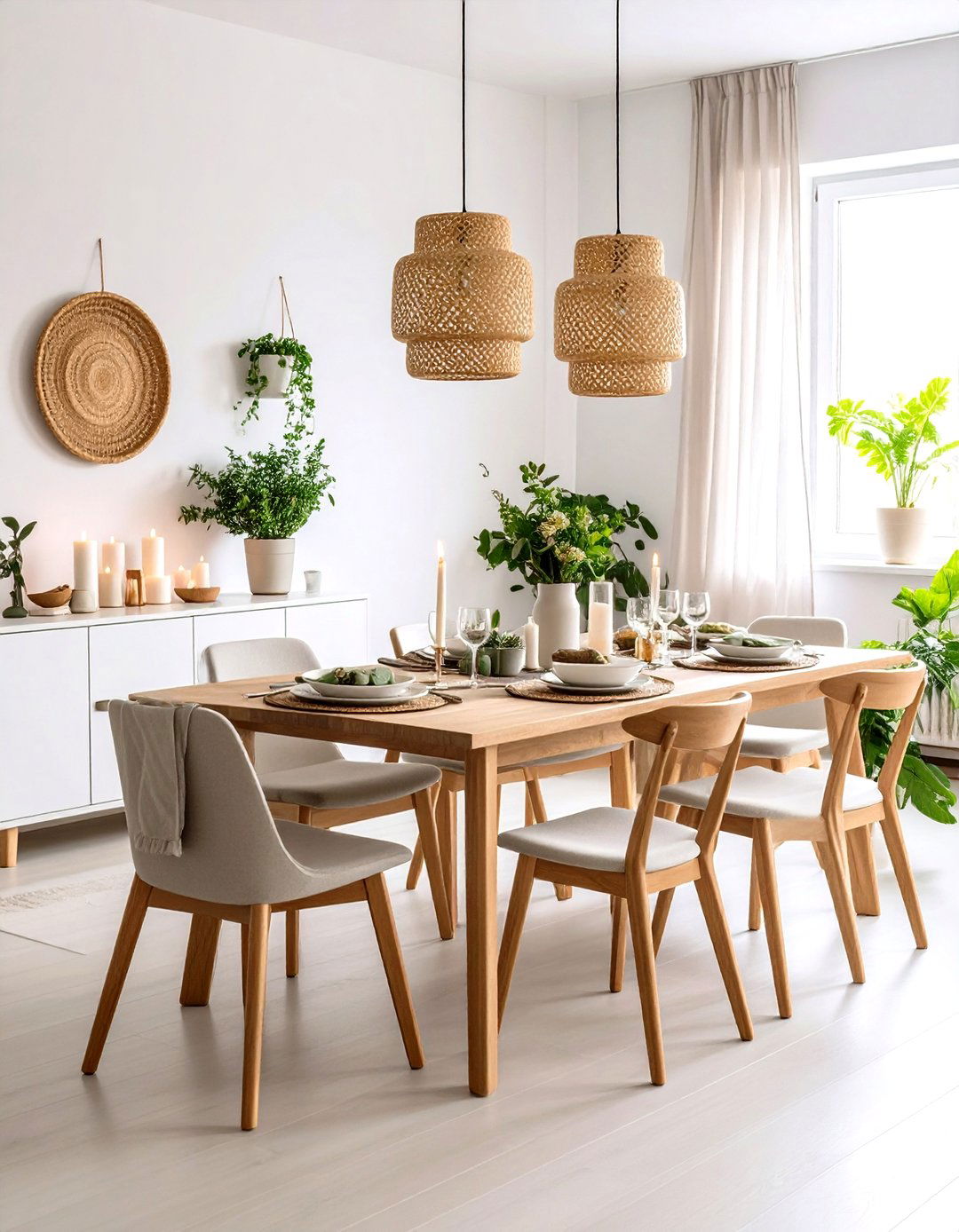 Green Dining Room with Scandinavian Design Elements - 24 Green Dining Room Ideas