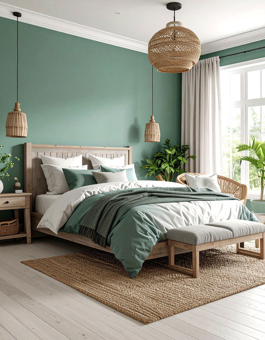 Green Grey Coastal Bedroom - 24 Green and Grey Bedroom Ideas