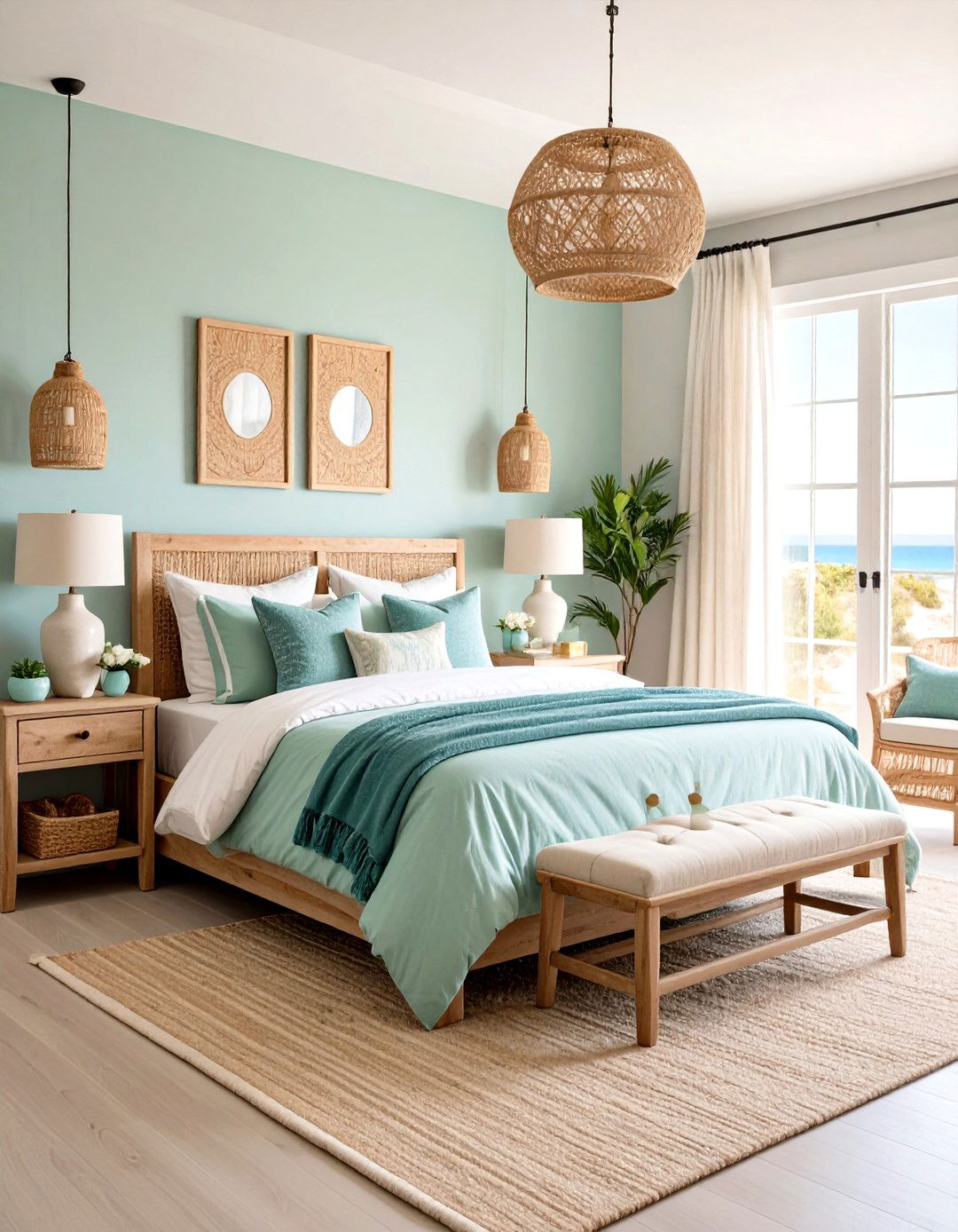 Green and Blue Serenity Combination - 24 Green Bedroom Ideas