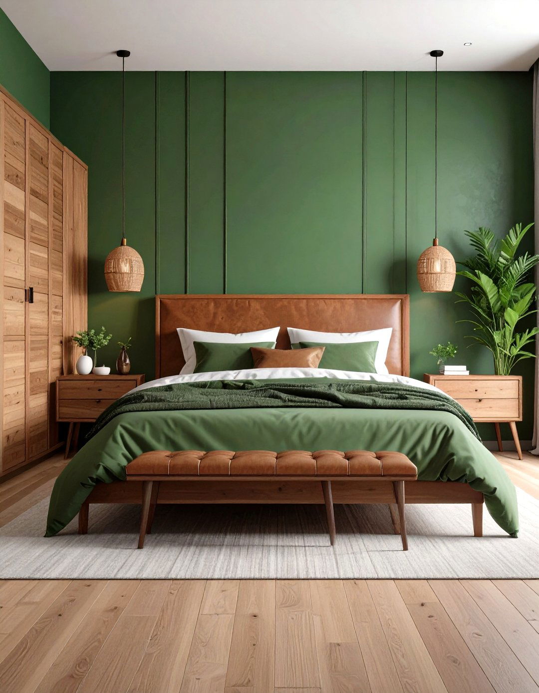 Green and Brown Nature Bedroom - 24 Men's Bedroom Ideas