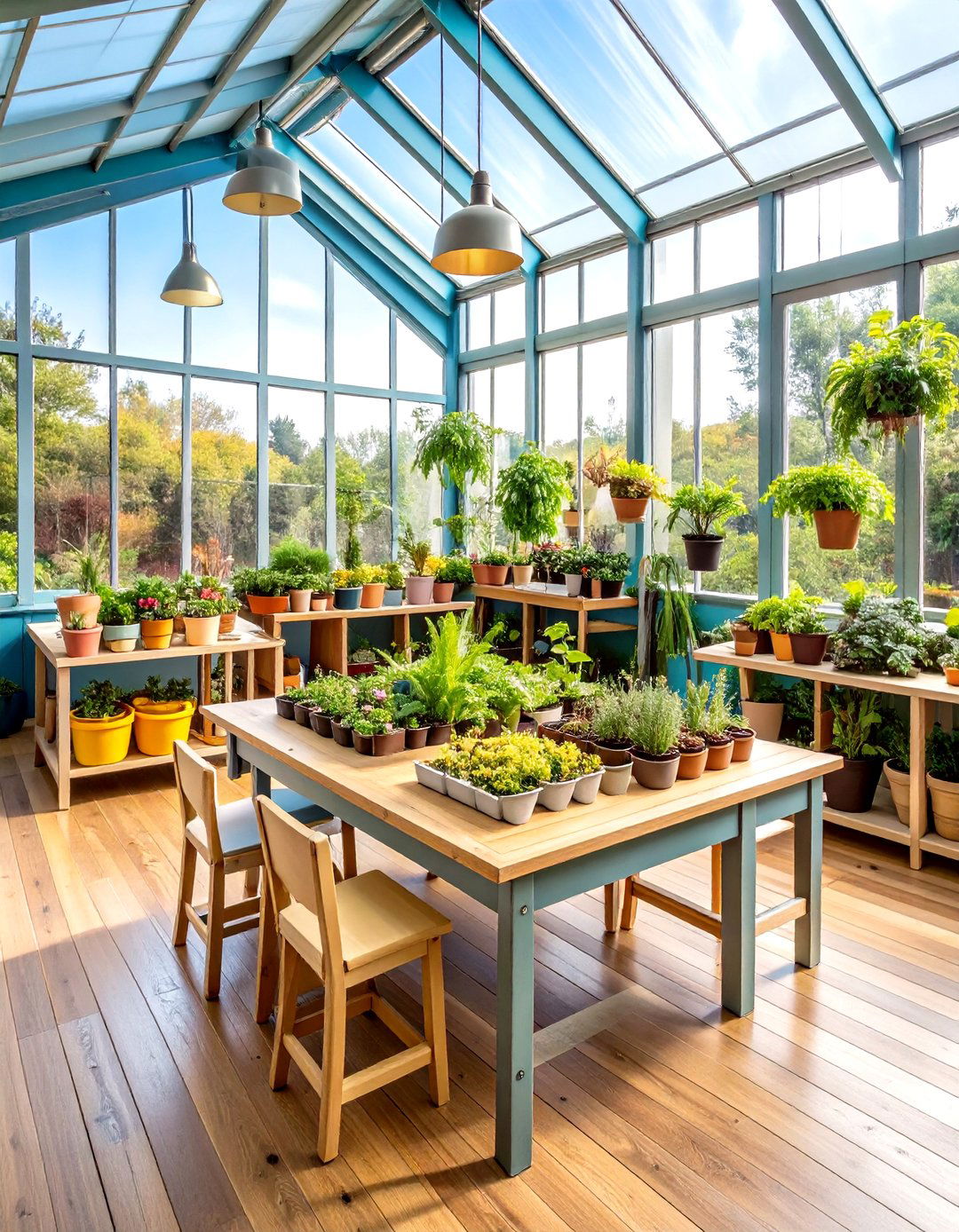 Greenhouse Nursery with Growing Station Elements - 24 Nursery Garden Ideas