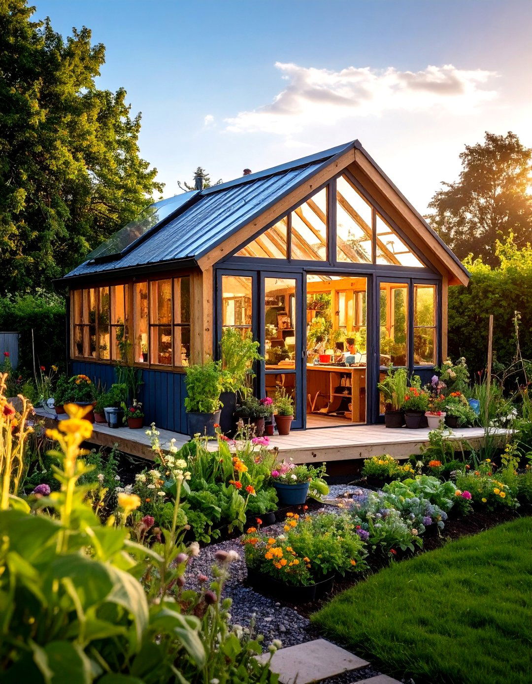 Greenhouse Shed with Artist Studio Integration - 24 Greenhouse and Shed Combo Ideas