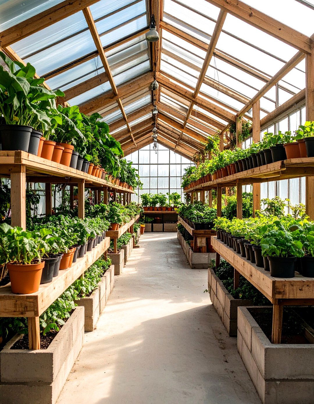 Greenhouse Staging Areas - 24 Cinder Block Garden Ideas