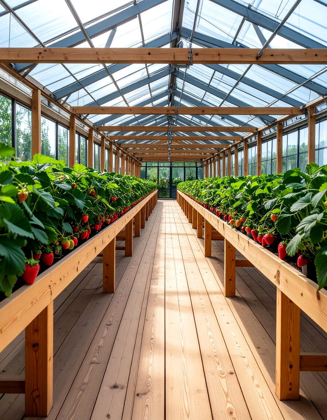 Greenhouse Strawberry Benches