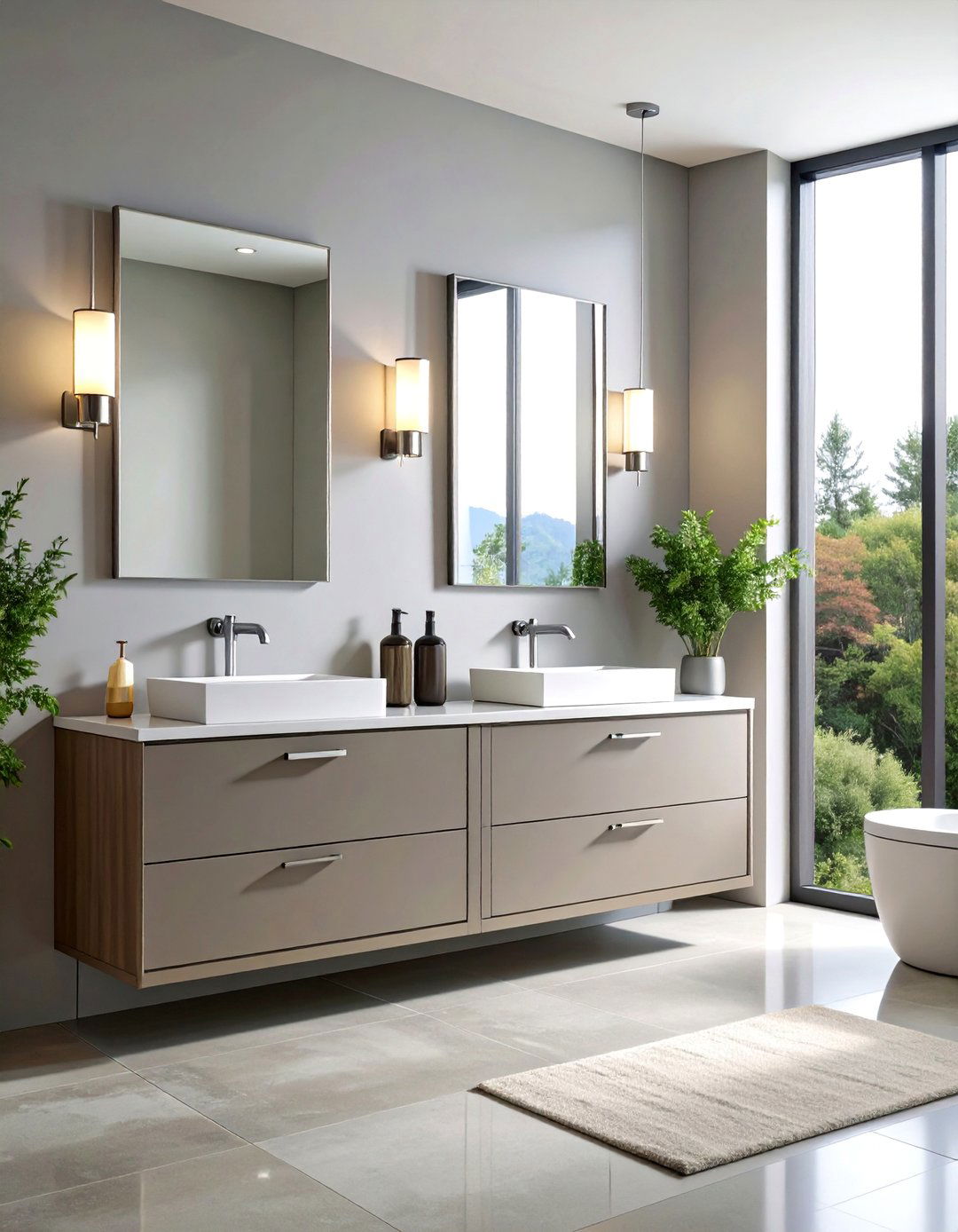 Greige Bathroom Cabinets - 24 Bathroom Cabinet Color Ideas