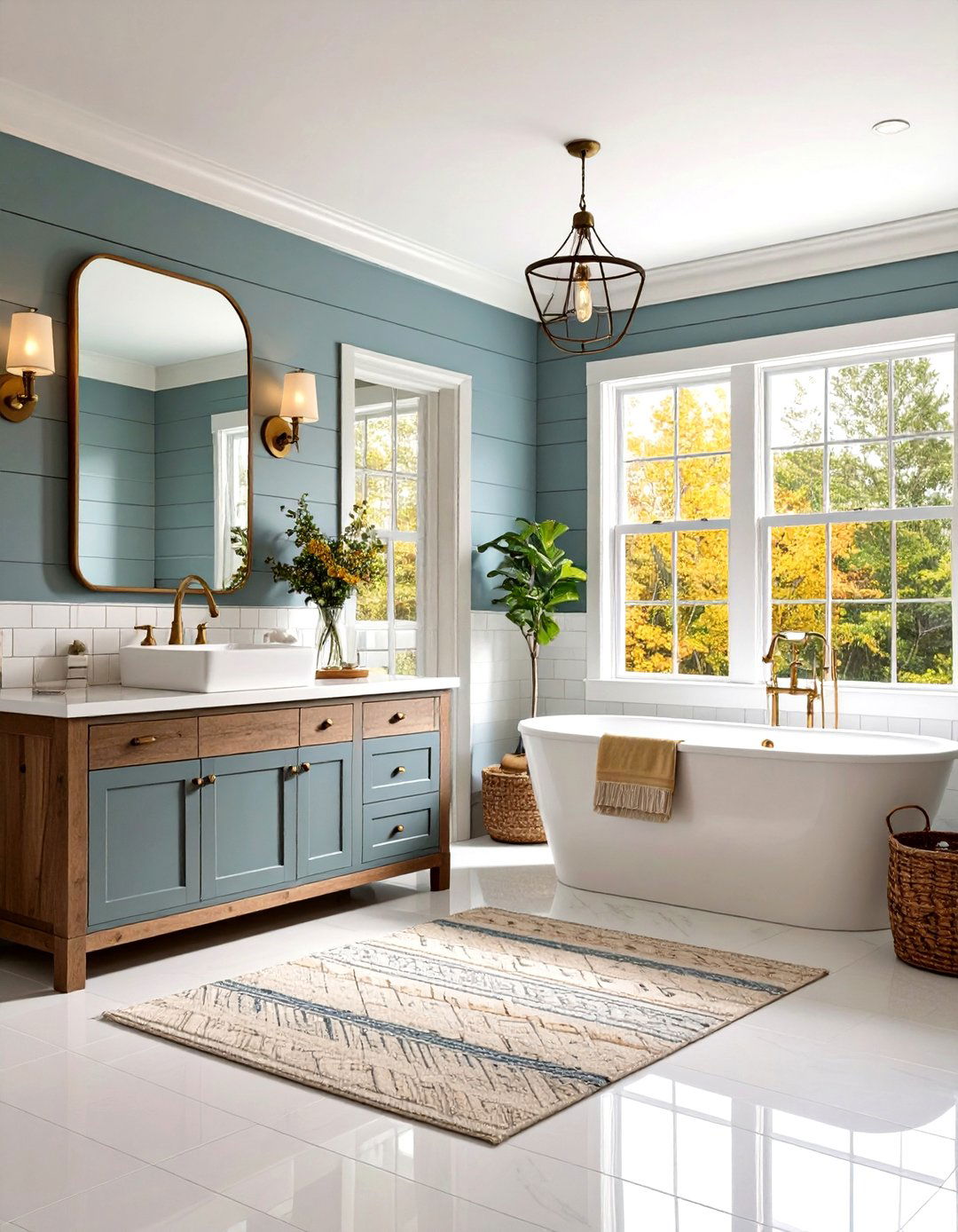 Grey Modern Farmhouse Bathroom - 24 Grey Bathroom Ideas