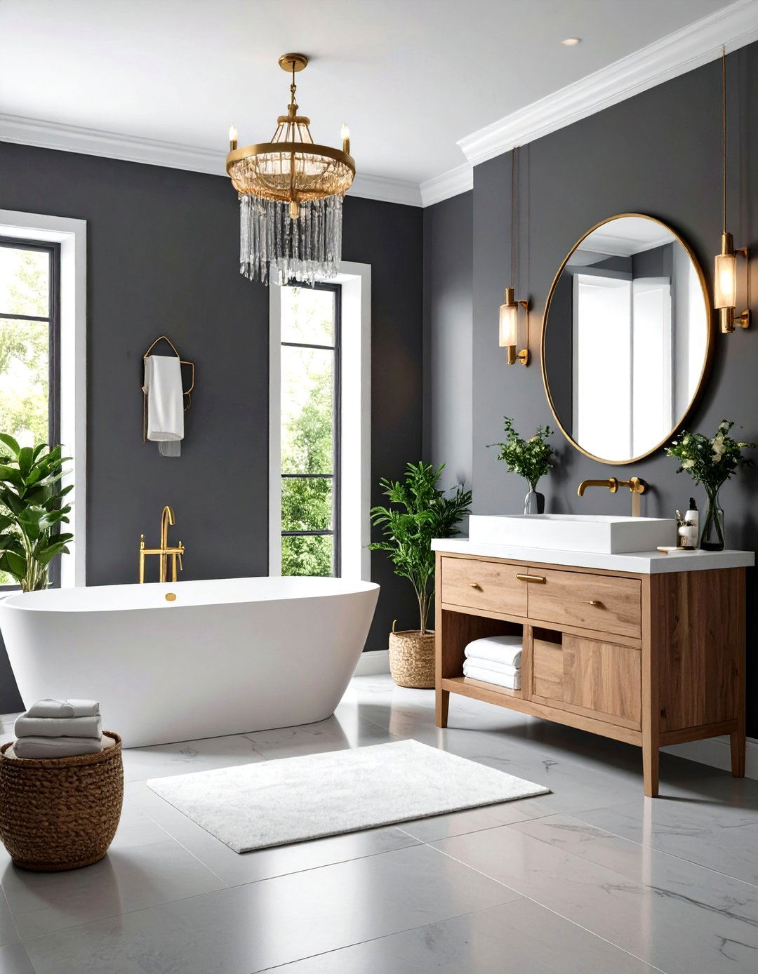Grey Painted Wall Bathroom - 24 Grey Bathroom Ideas