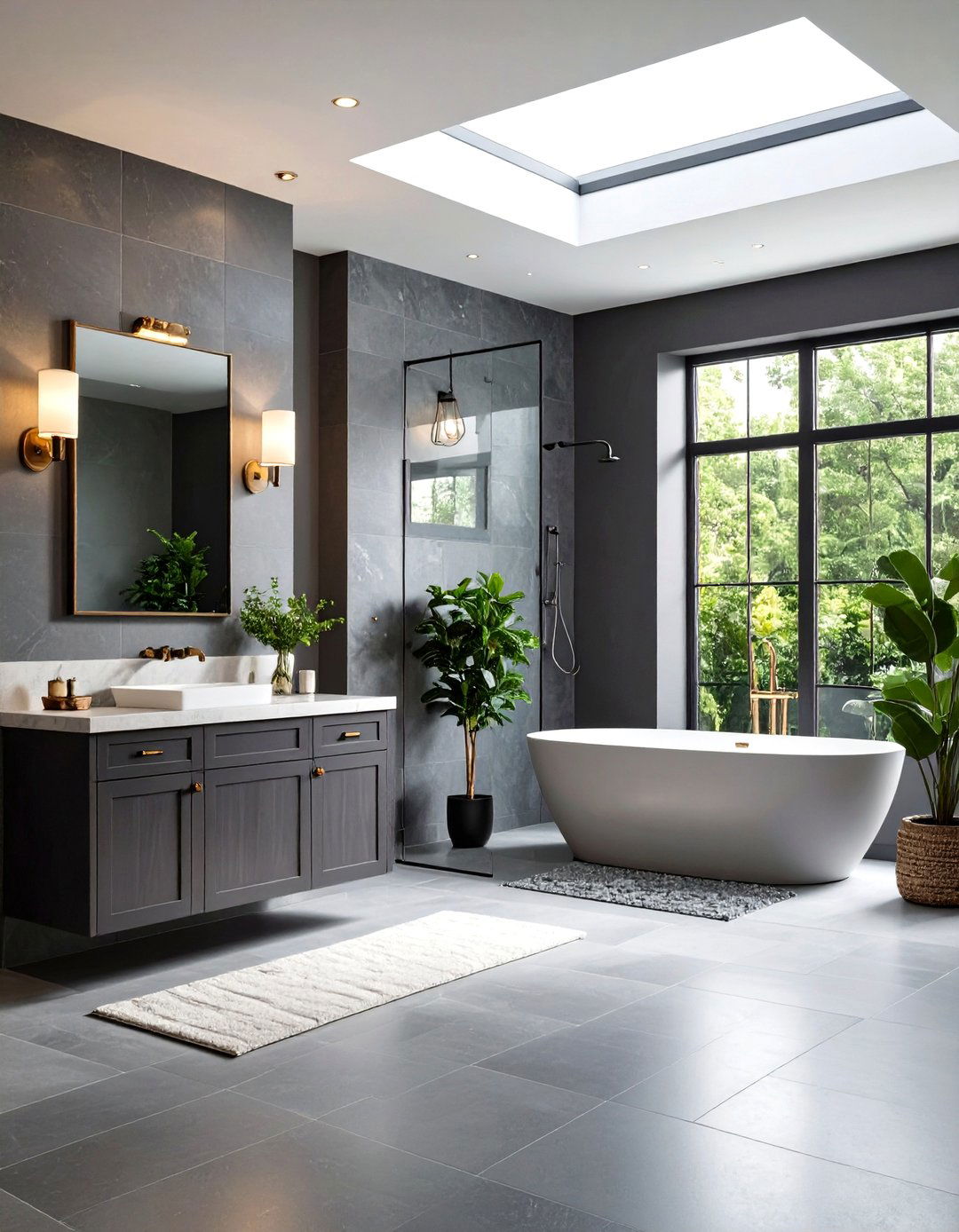 Grey Transitional Bathroom - 24 Grey Bathroom Ideas
